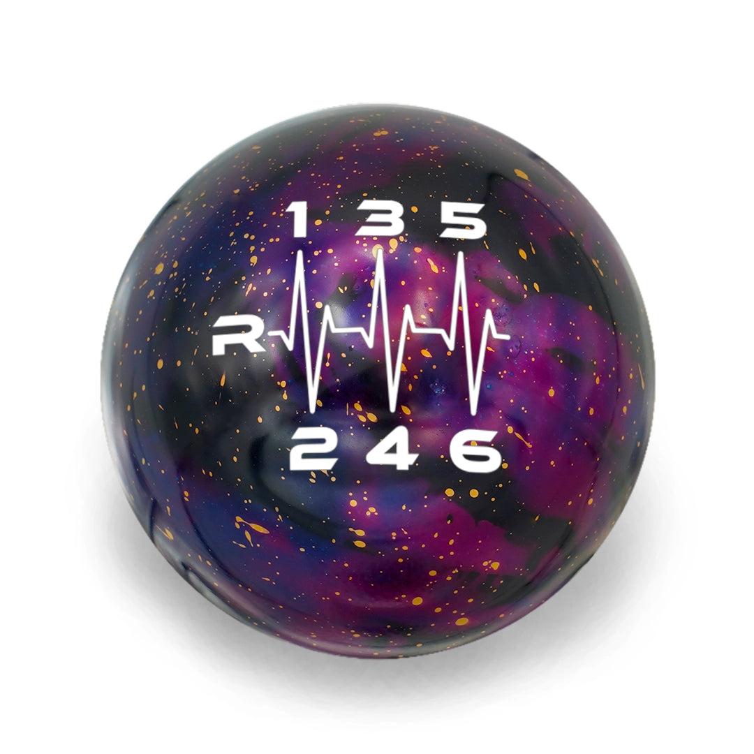 Billetworkz Cosmic Space Weighted Shift Knob - Heartbeat Engraving - Manual Transmission (2015-2025 Mustang)