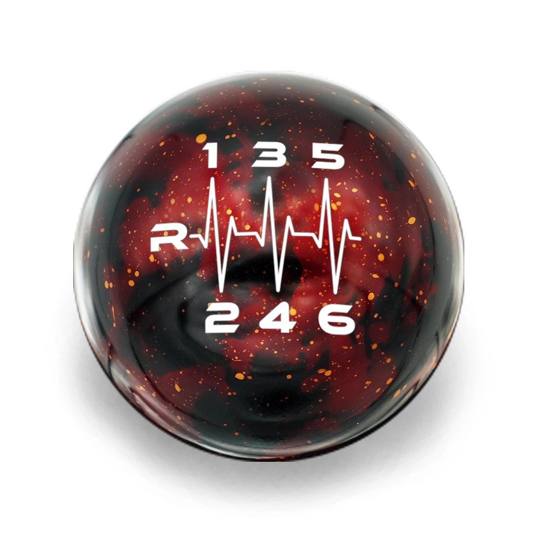 Billetworkz Cosmic Space Weighted Shift Knob - Heartbeat Engraving - Manual Transmission (2015-2025 Mustang)