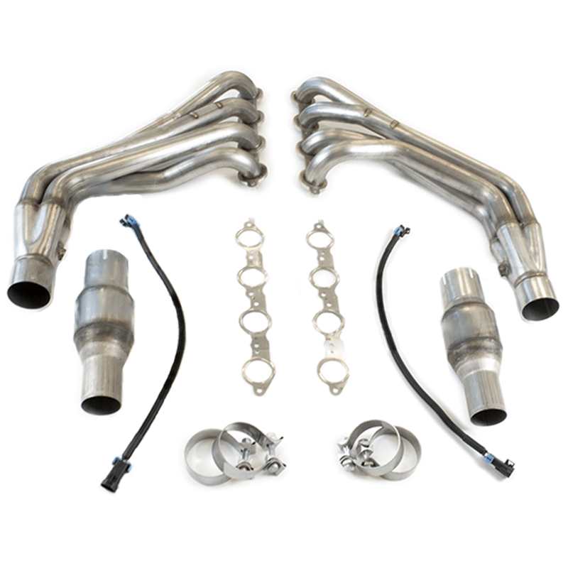 TSP 2010+ Camaro SS & ZL1 2.00" Long Tube Headers, Catted Connection Pipes w/Exhaust Manifold Gaskets - 304 Stainless Steel - TSP-25-TSPG5304HC-200