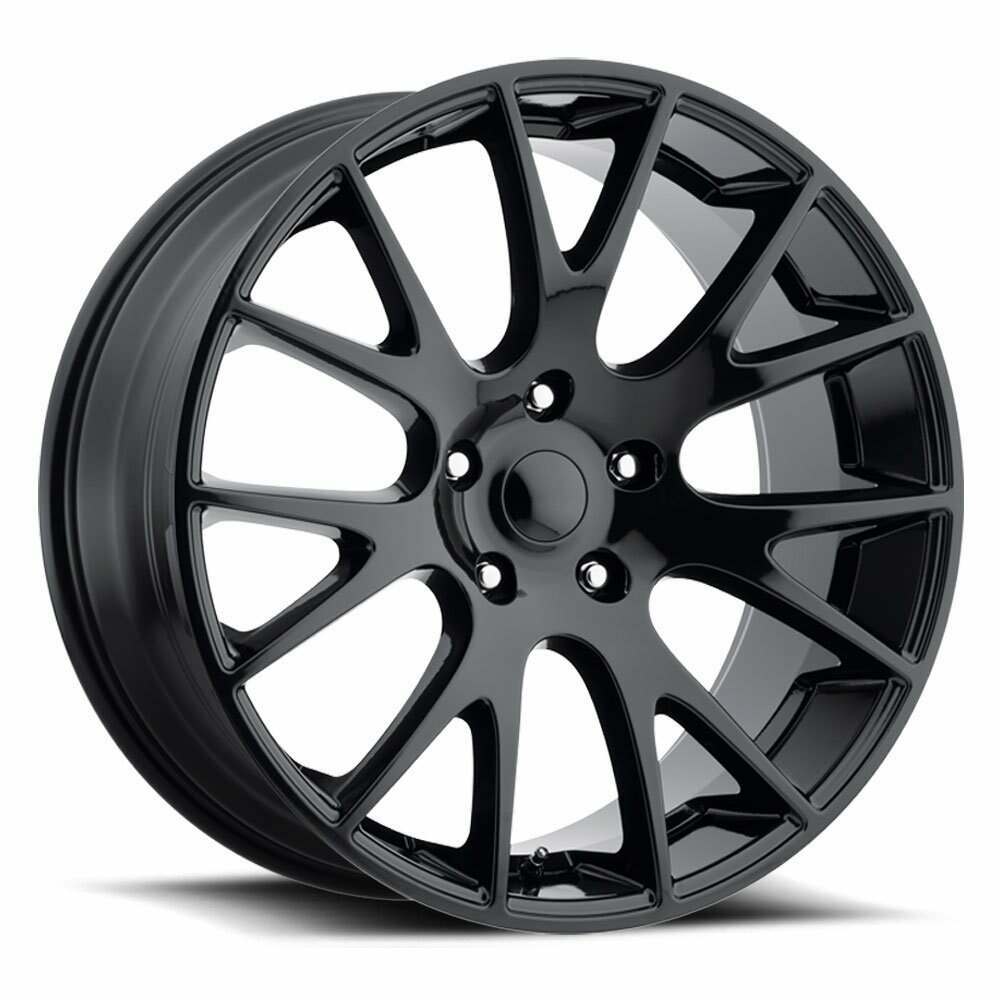 Factory Reproductions Hellcat Wheels 20X10 5X5 +45 HB 71.5 Jeep Hellcat Gloss Black With Cap FR Series 70 Factory Reproductions - 70010455002
