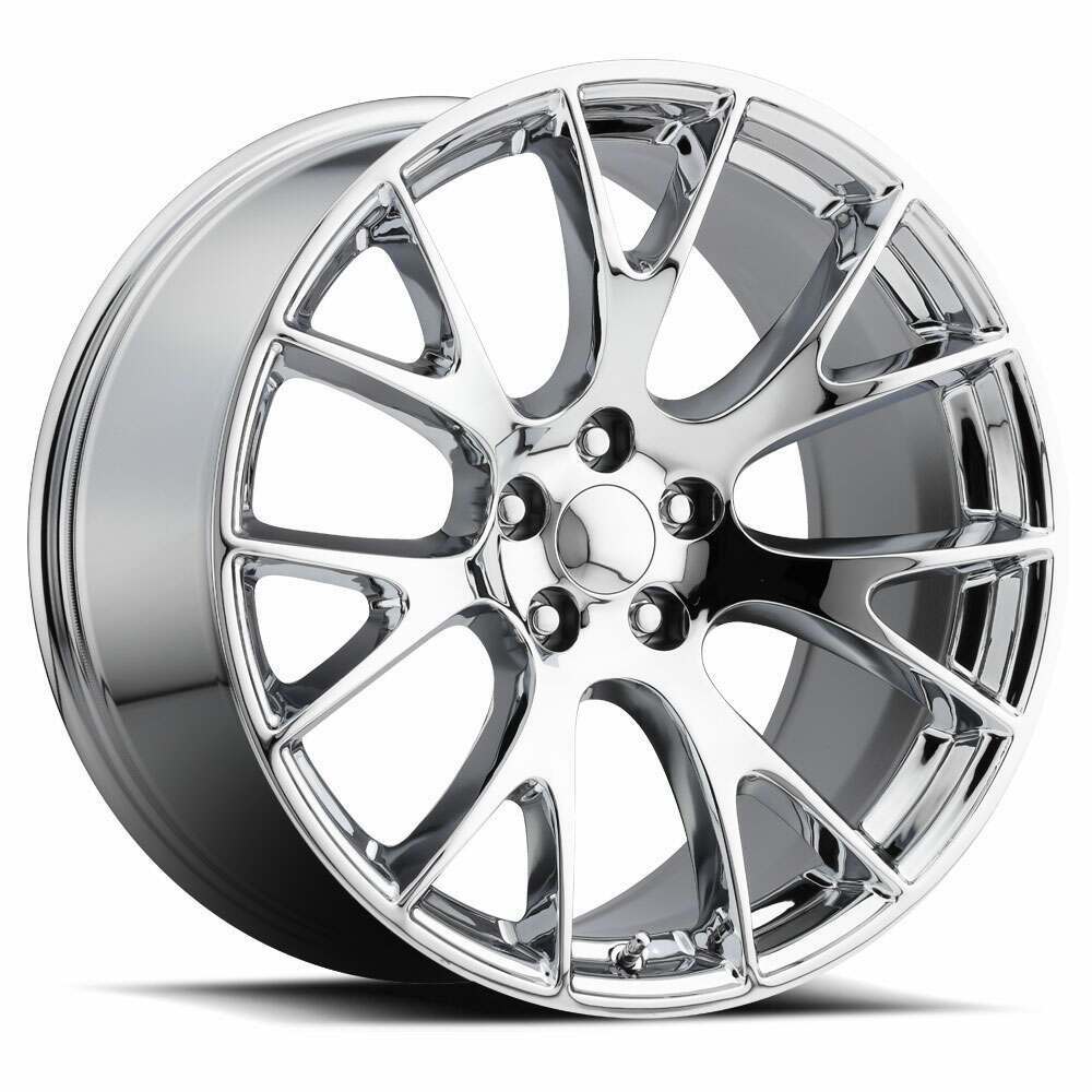 Factory Reproductions Hellcat Wheels 20X10.5 5X115 +25 HB 71.5 Hellcat Chrome With Cap FR Series 70 Factory Reproductions - 70015251501