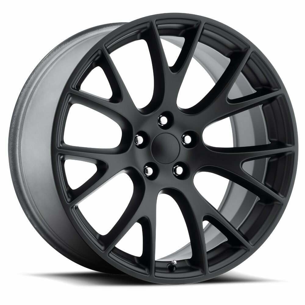 Factory Reproductions Hellcat Wheels 20X10.5 5X115 +25 HB 71.5 Hellcat Satin Black With Cap FR Series 70 Factory Reproductions - 70015251503