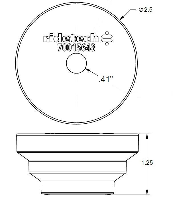 Ridetech Bump Stop Embedded Washer Rubber 1.25 In. Height - 70015643