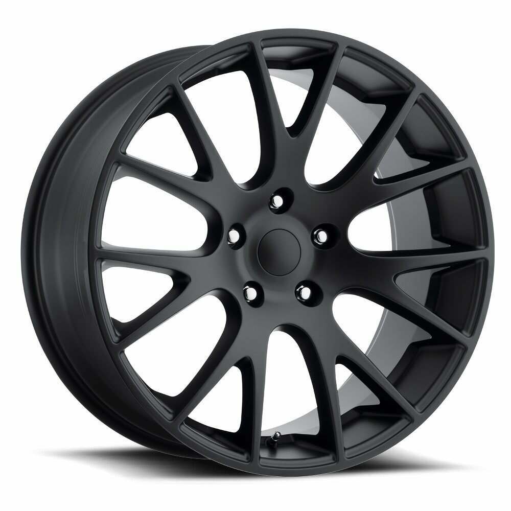 Factory Reproductions Hellcat Wheels 20X9 5X5.5 +25.4 HB 77.8 Truck Hellcat Satin Black With Cap FR Series 70 Factory Reproductions - 70090255503