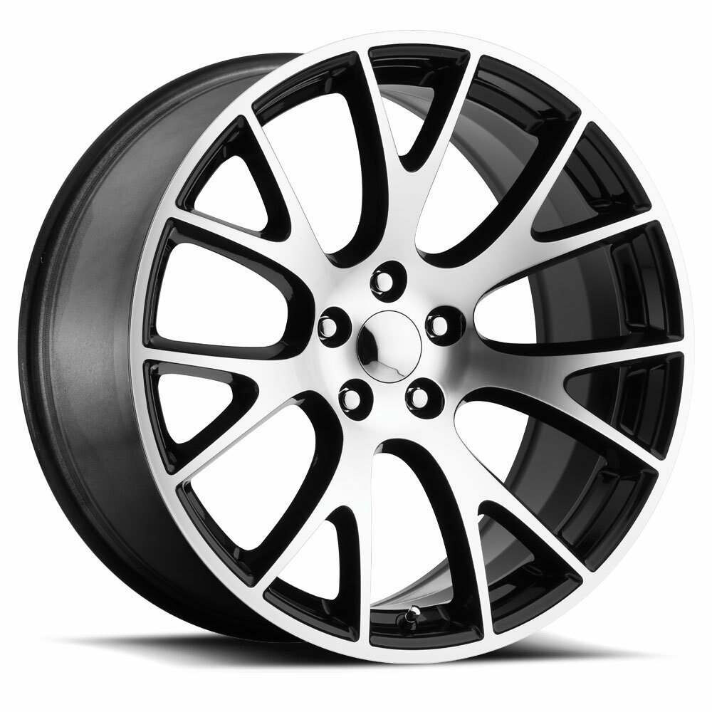 Factory Reproductions Hellcat Wheels 20X9.5 5X115 +15 HB 71.5 Hellcat Black Machine Face With Cap FR Series 70 Factory Reproductions - 70095151507