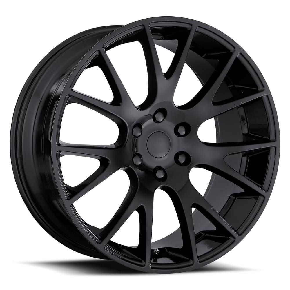 Factory Reproductions FR 70 - Ram Truck Hellcat Replica Wheels 22X10 6X5.5 +25.4 HB 77.8 Truck Hellcat Gloss Black With Cap Factory Reproductions - 70210256502