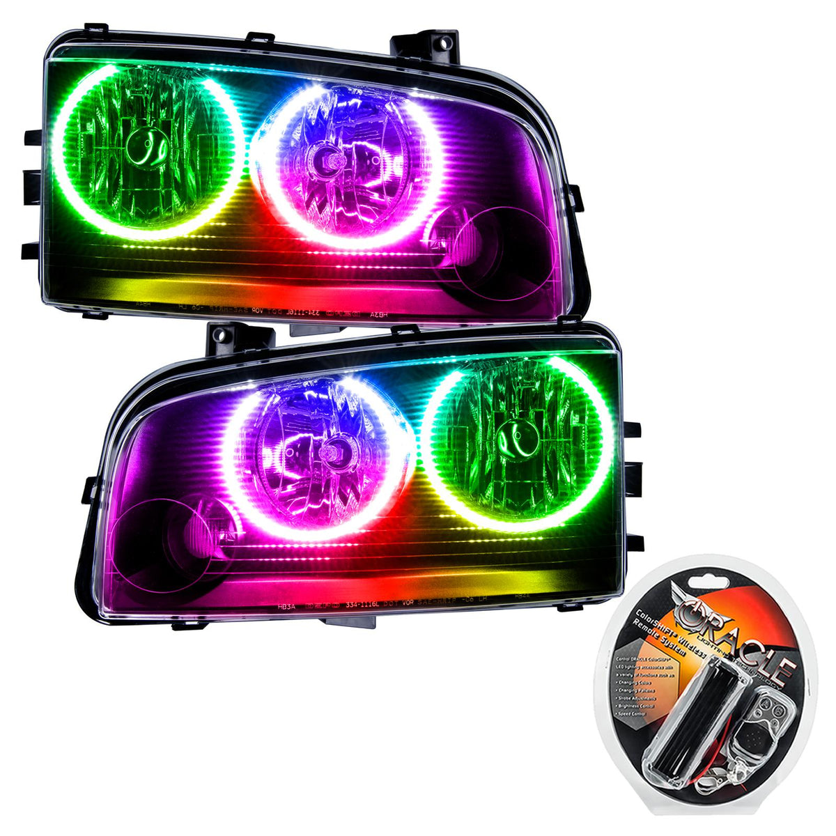 Oracle Lighting Smd Pre-Assembled Headlights, Non-Hid, Colorshift (2006-2010 Charger) - 7022-330
