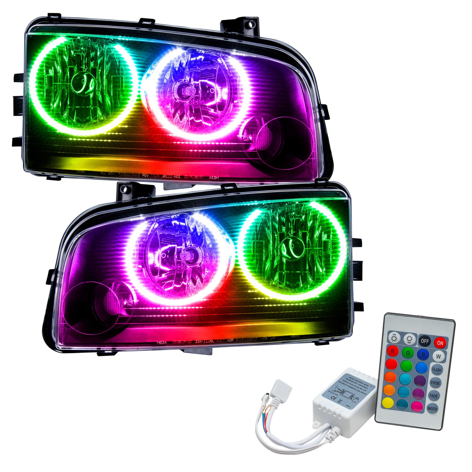 Oracle Lighting Smd Pre-Assembled Headlights, Non-Hid, Colorshift - Simple (2006-2010 Charger) - 7022-504