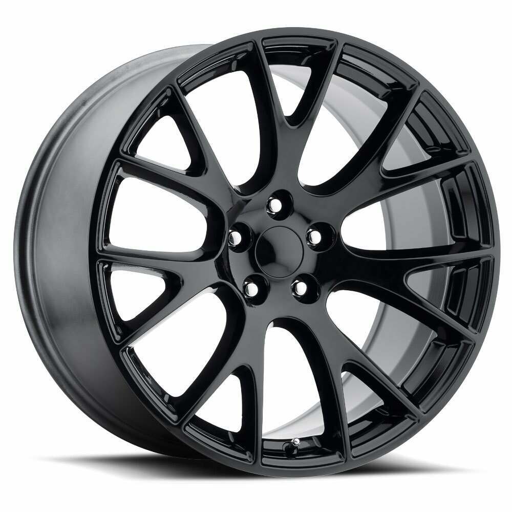 Factory Reproductions Hellcat Wheels 22X9 5X115 +18 HB 71.5 Hellcat Gloss Black With Cap FR Series 70 Factory Reproductions - 70290181502