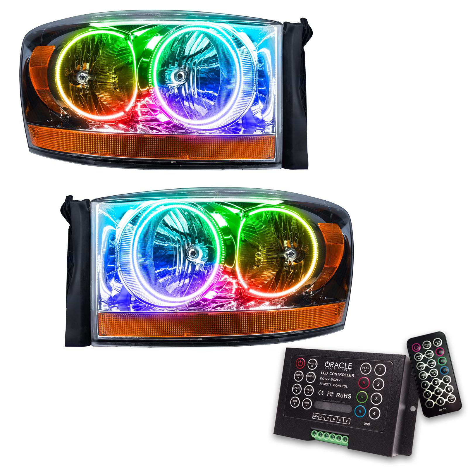 Oracle Lighting Smd Pre-Assembled Headlights, Colorshift 2.0 (2006-2006 Ram 1500, Ram 2500, Ram 3500, Ram 4000) - 7032-333
