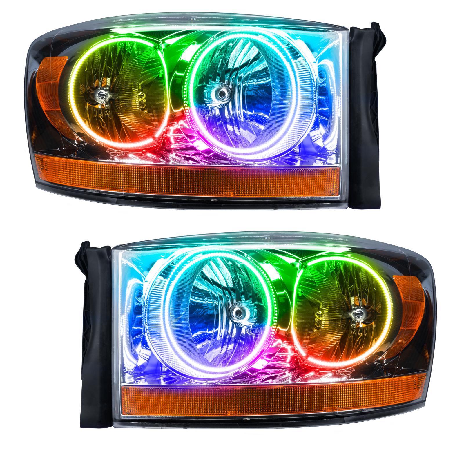 Oracle Lighting Smd Pre-Assembled Headlights, Colorshift - Simple (2006-2006 Ram 1500, Ram 2500, Ram 3500, Ram 4000) - 7032-504