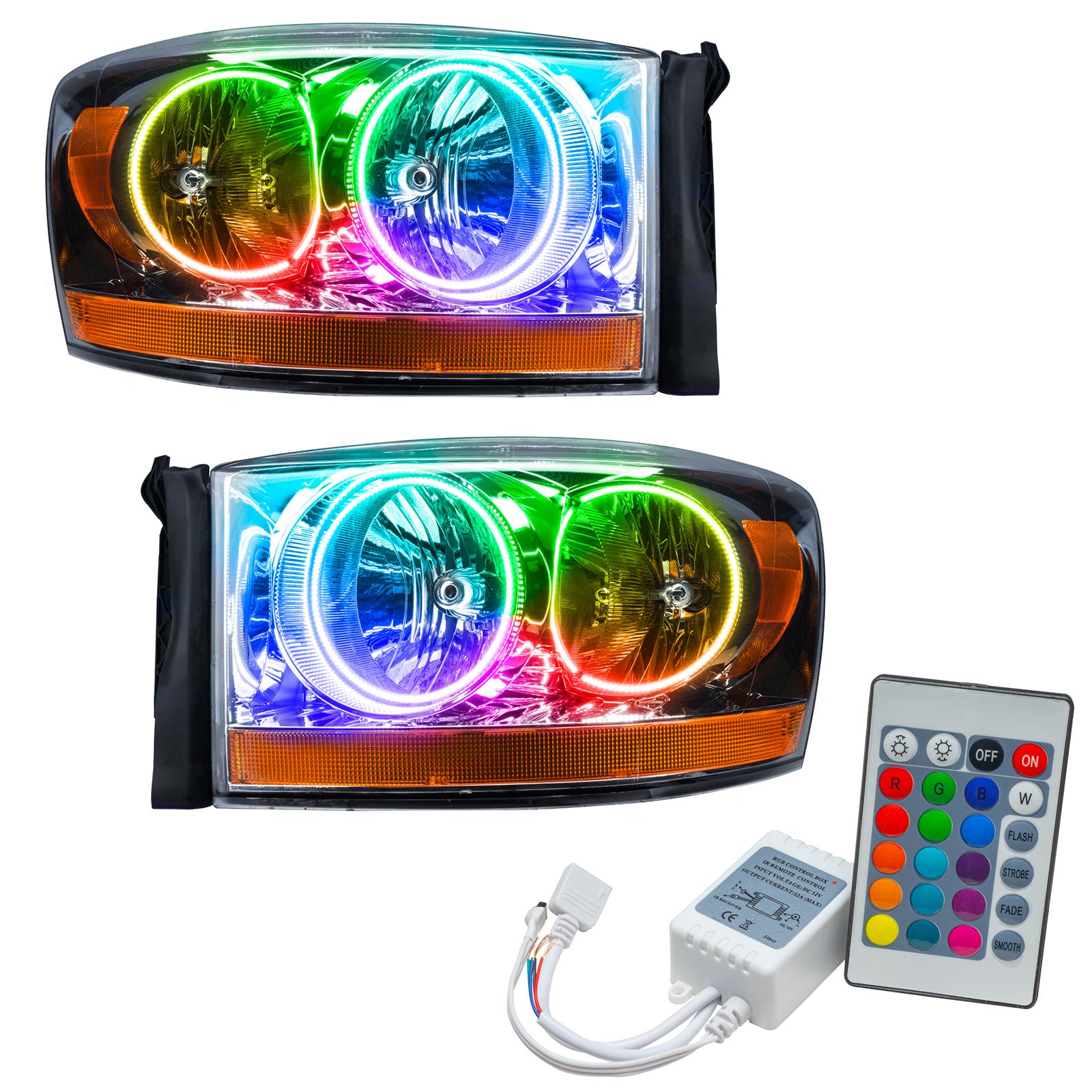Oracle Lighting Smd Pre-Assembled Headlights, Colorshift - Simple (2006-2006 Ram 1500, Ram 2500, Ram 3500, Ram 4000) - 7032-504