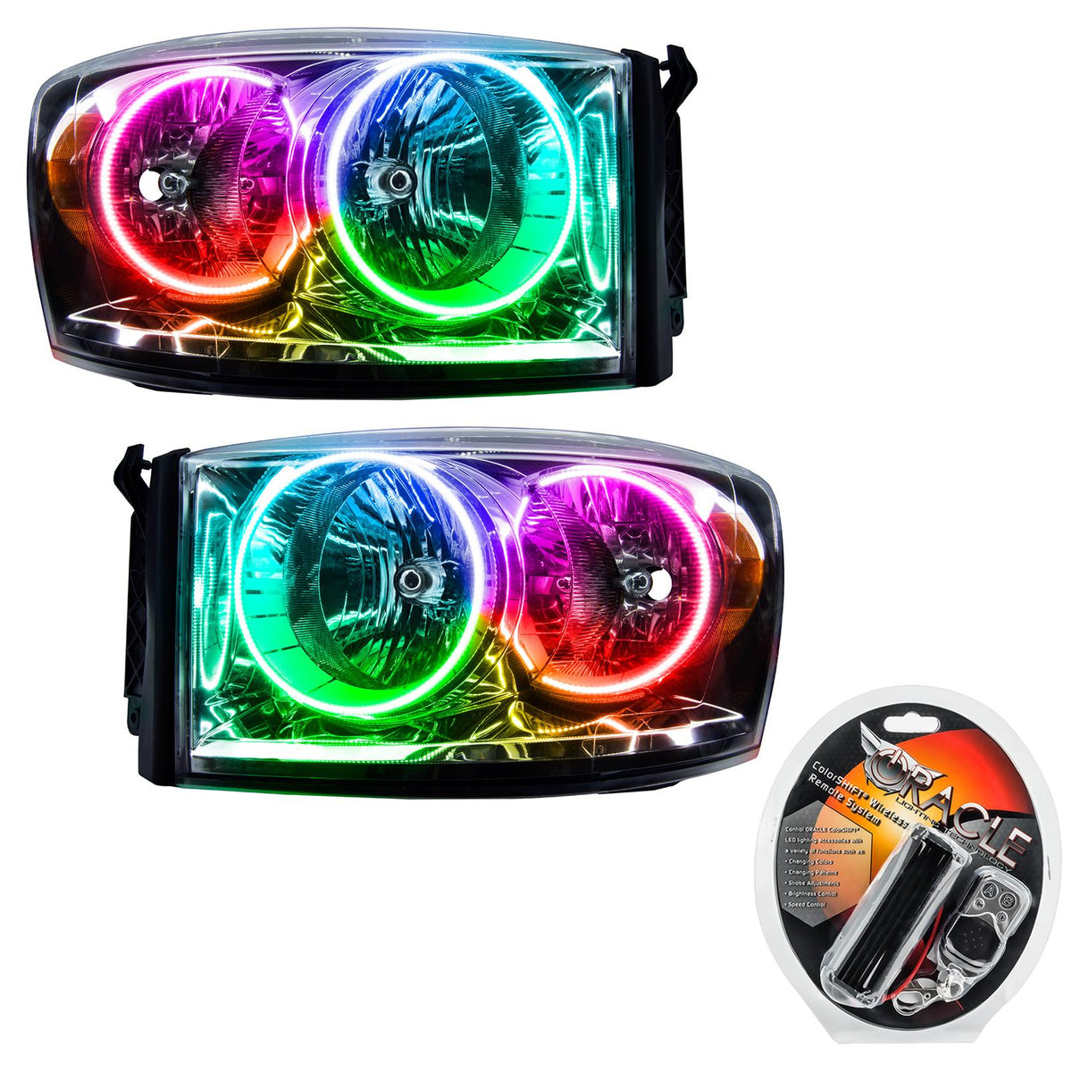 Oracle Lighting Smd Pre-Assembled Headlights, Colorshift (2007-2008 Ram 1500, Ram 2500, Ram 3500, Ram 4000, Ram 4500, Ram 5500) - 7034-330