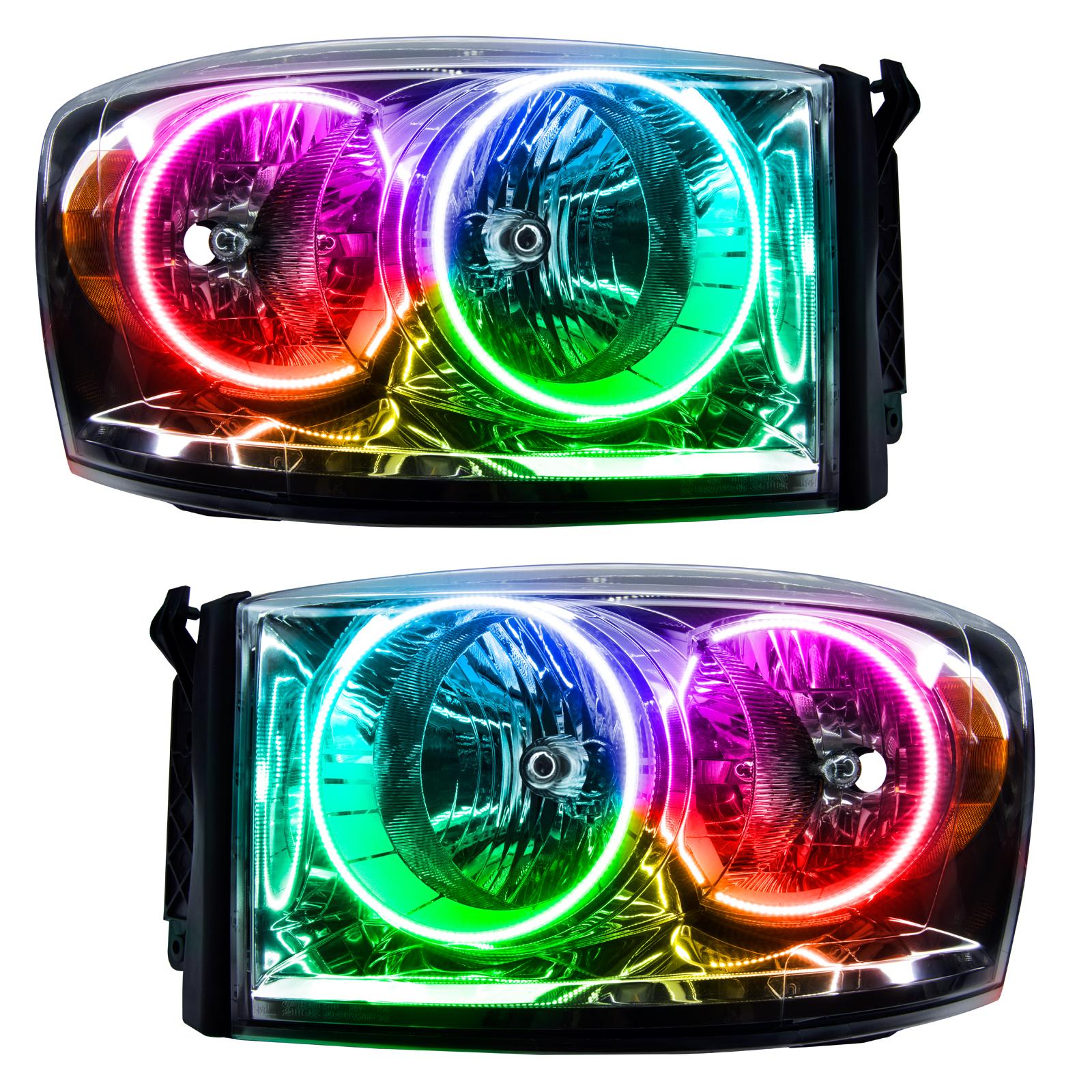 Oracle Lighting Smd Pre-Assembled Headlights, Colorshift - No Controller (2007-2008 Ram 1500, Ram 2500, Ram 3500, Ram 4000, Ram 4500, Ram 5500) - 7034-334