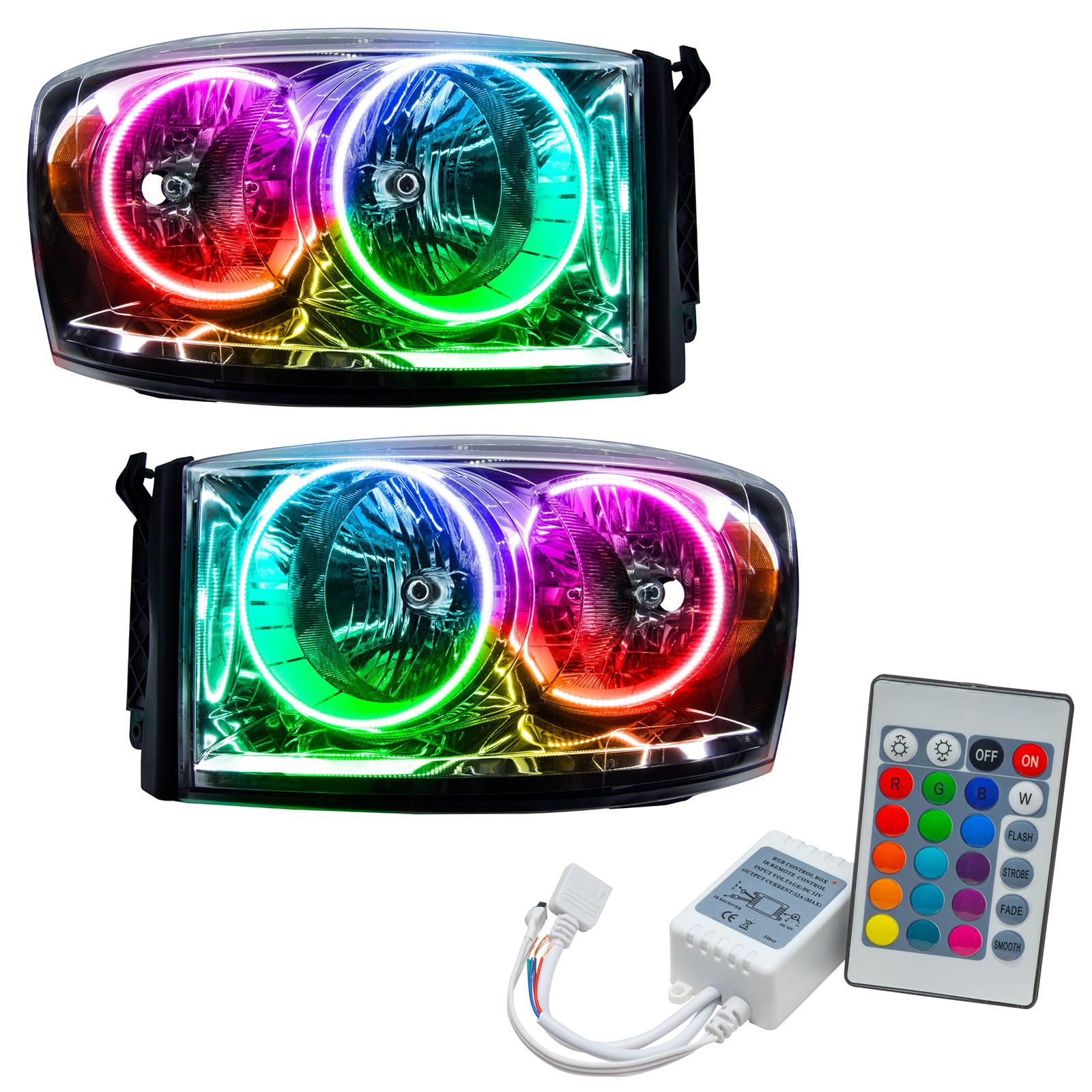 Oracle Lighting Smd Pre-Assembled Headlights, Colorshift - Simple (2007-2008 Ram 1500, Ram 2500, Ram 3500, Ram 4000, Ram 4500, Ram 5500) - 7034-504