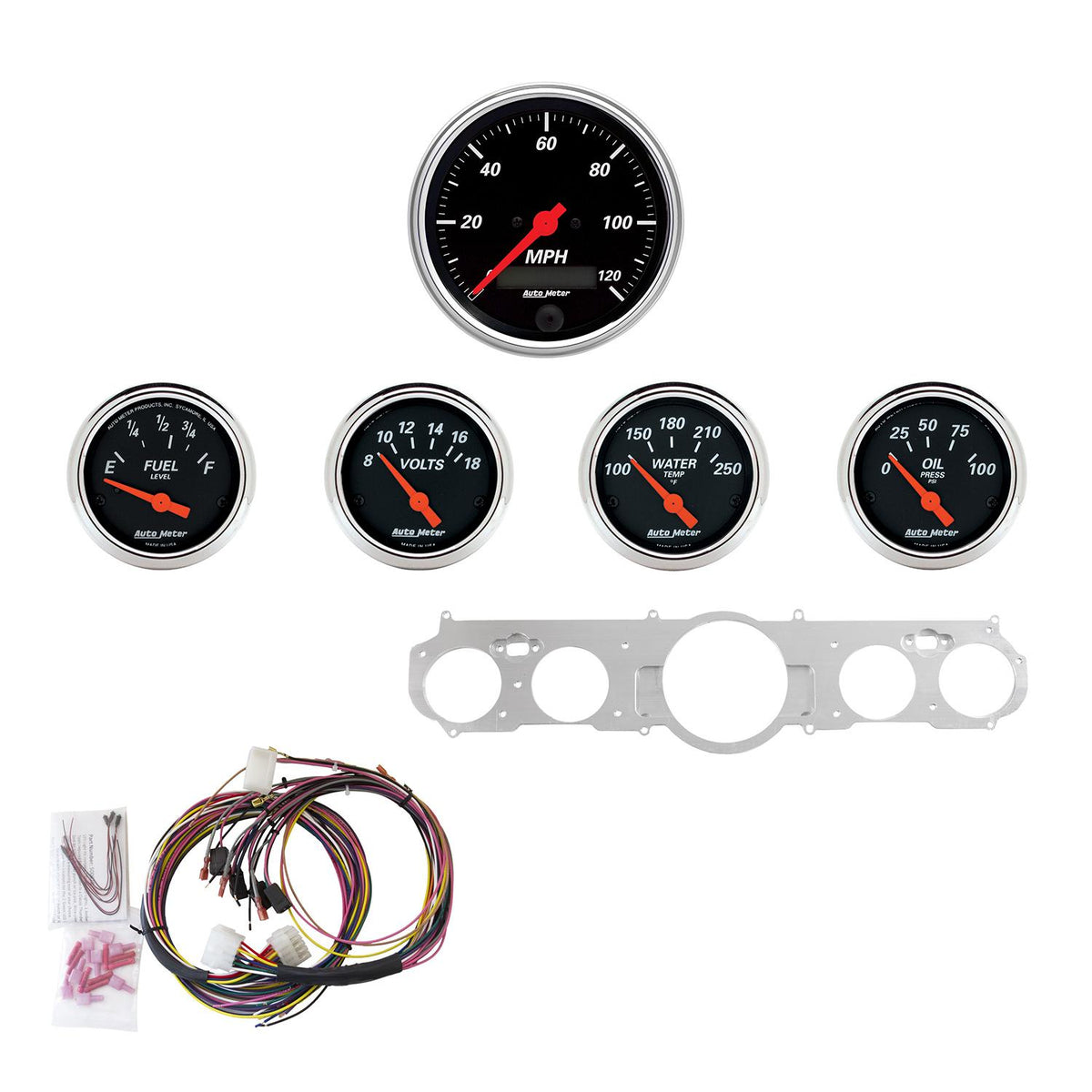 Auto Meter 5 GAUGE DIRECT-FIT DASH KIT, MUSTANG 65-66, DESIGNER BLACK - 7035-DB