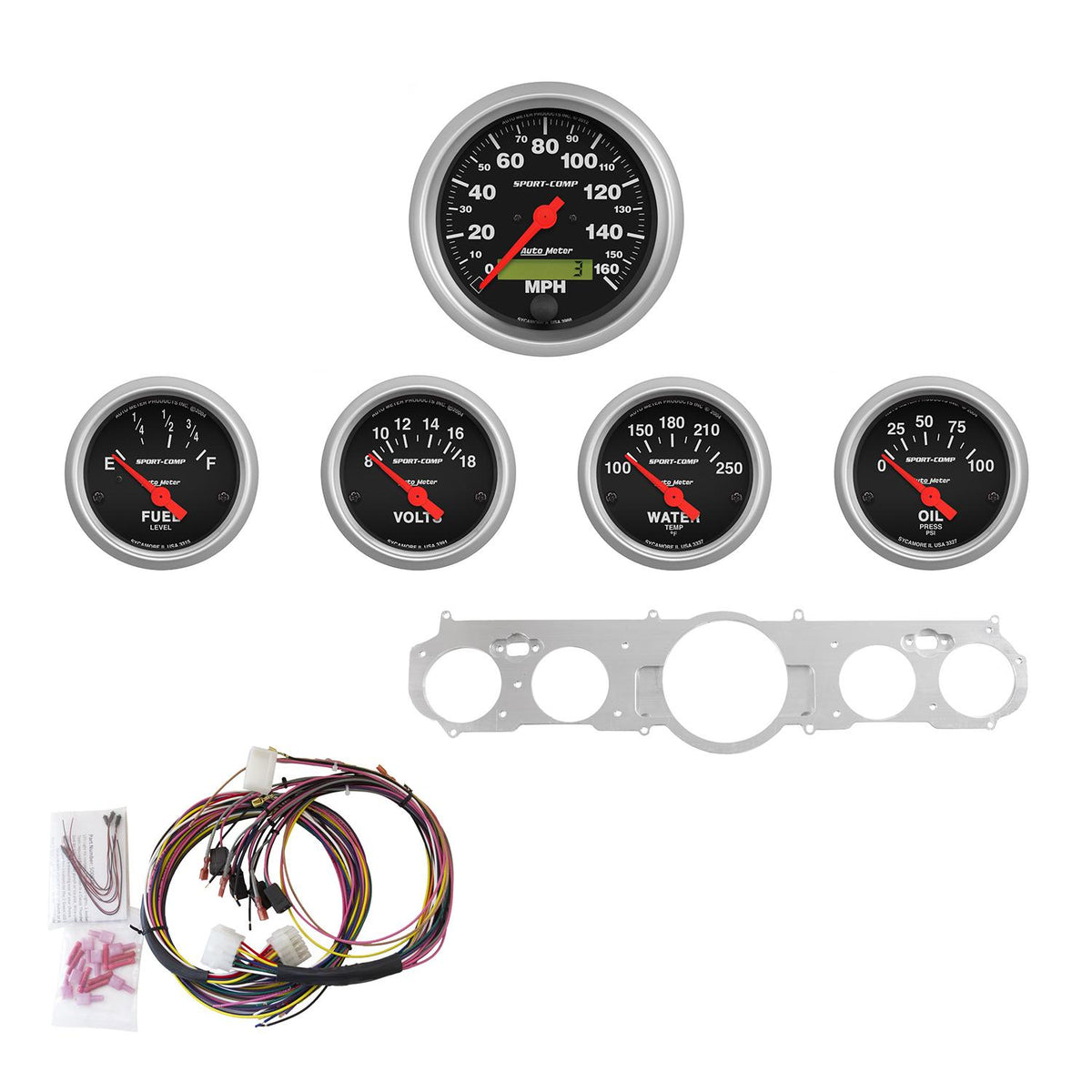 Auto Meter 5 GAUGE DIRECT-FIT DASH KIT, MUSTANG 65-66, SPORT-COMP - 7035-SC