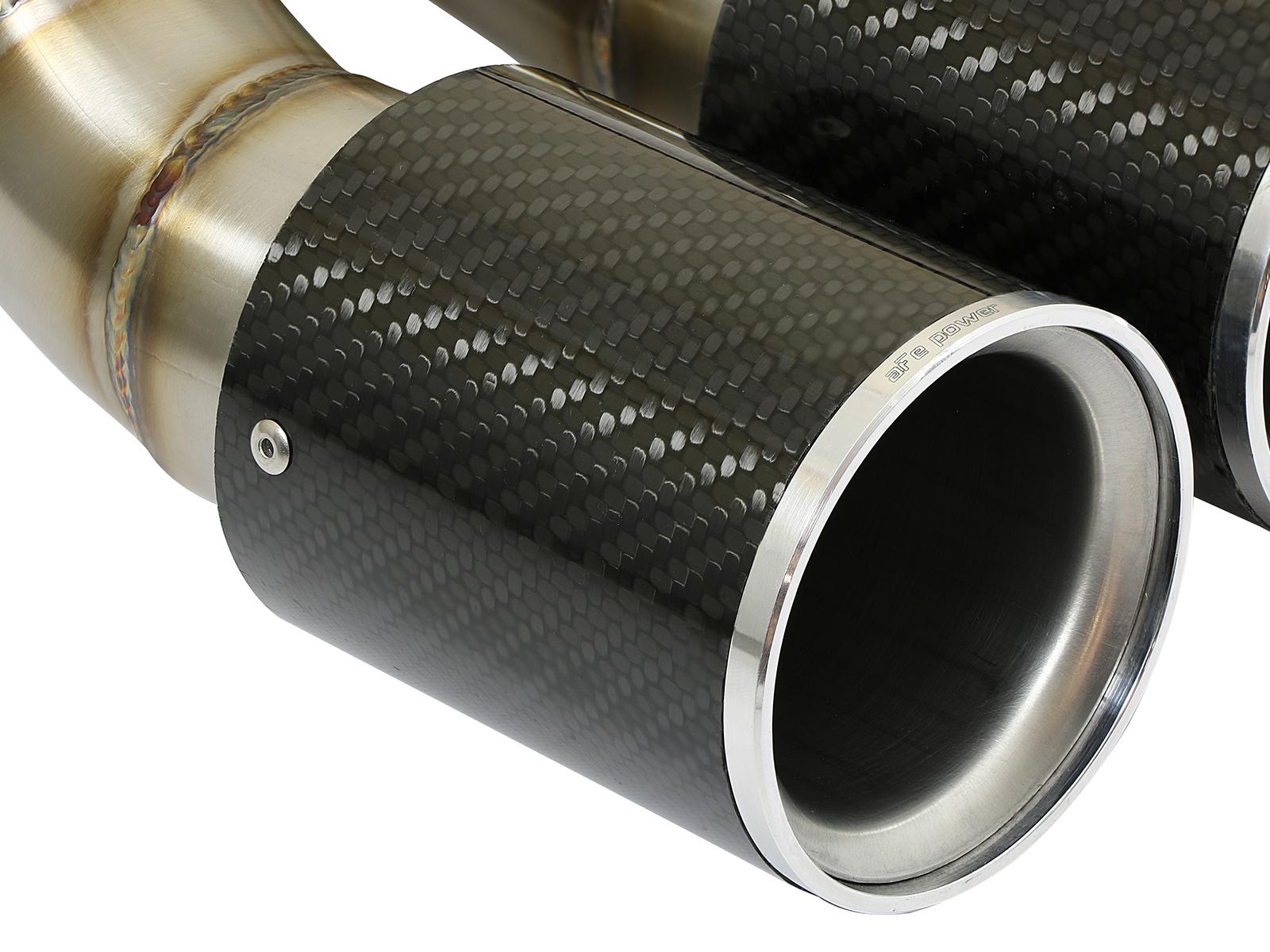 AFE MACH Force-Xp 3-1/2 IN Carbon Fiber OE Replacement Exhaust Tips (2013-2016 Boxster, Cayman) - 49C36413-C