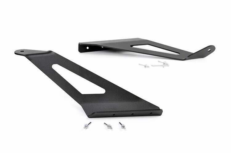 Rough Country 50-inch Curved LED Light Bar Upper Windshield Mounting Brackets (GM HD Pickup) (2015-2019 Silverado 2500 HD, Silverado 3500 HD, Sierra 2500 HD, Sierra 3500 HD) - 70513A