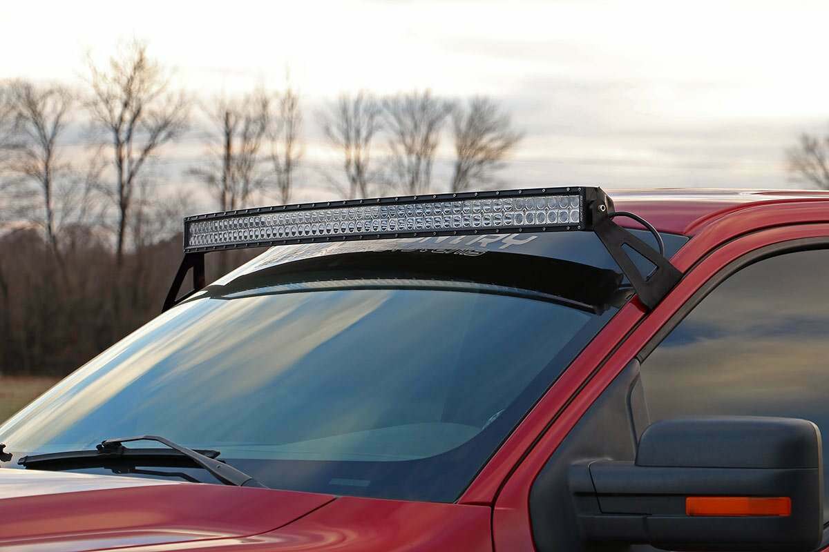 Rough Country 54-inch Curved LED Light Bar Upper Windshield Mounting Brackets (Ford F150) (2004-2014 F-150) - 70518