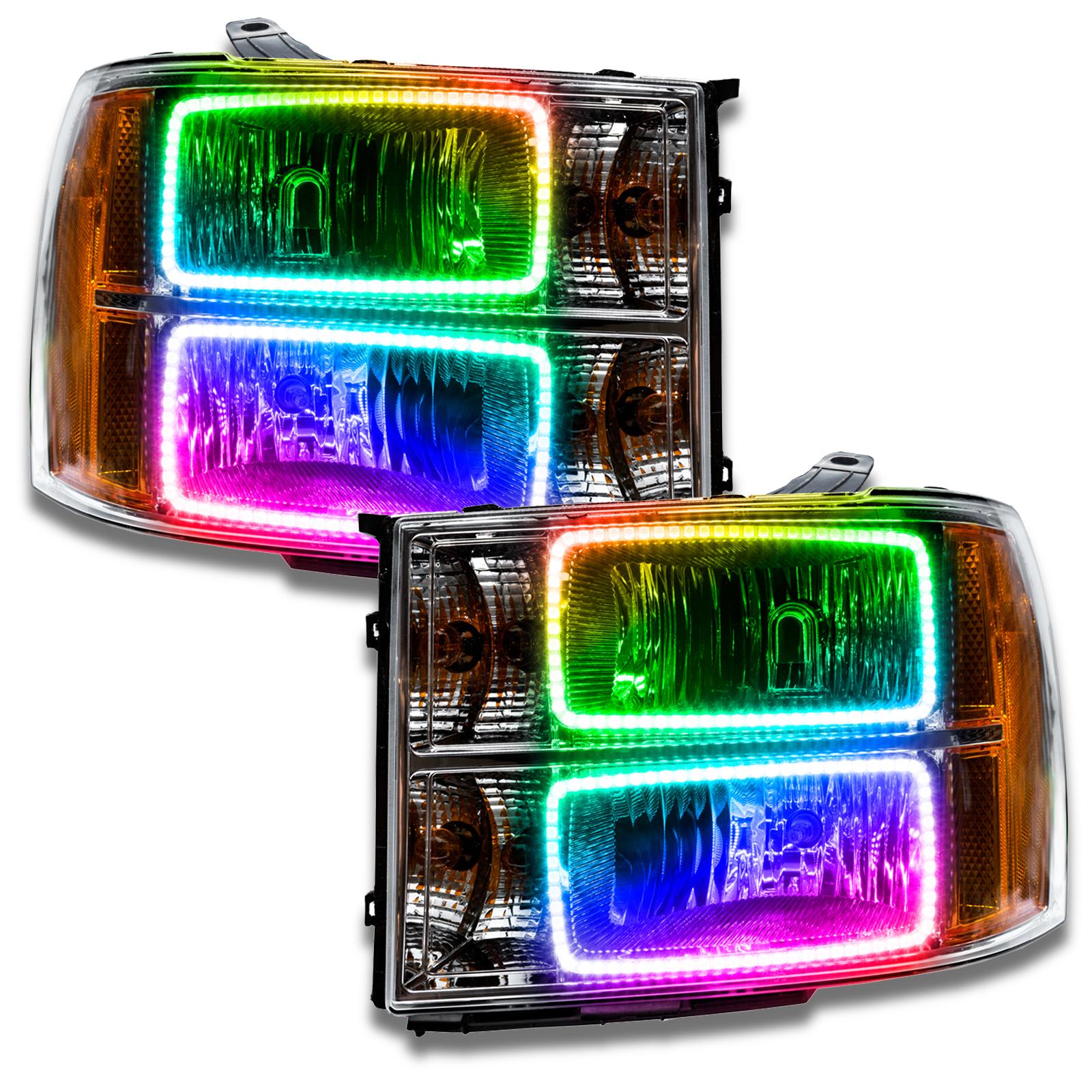 Oracle Lighting Smd Pre-Assembled Headlights, Square Ring Design, Colorshift - No Controller - 7054-334