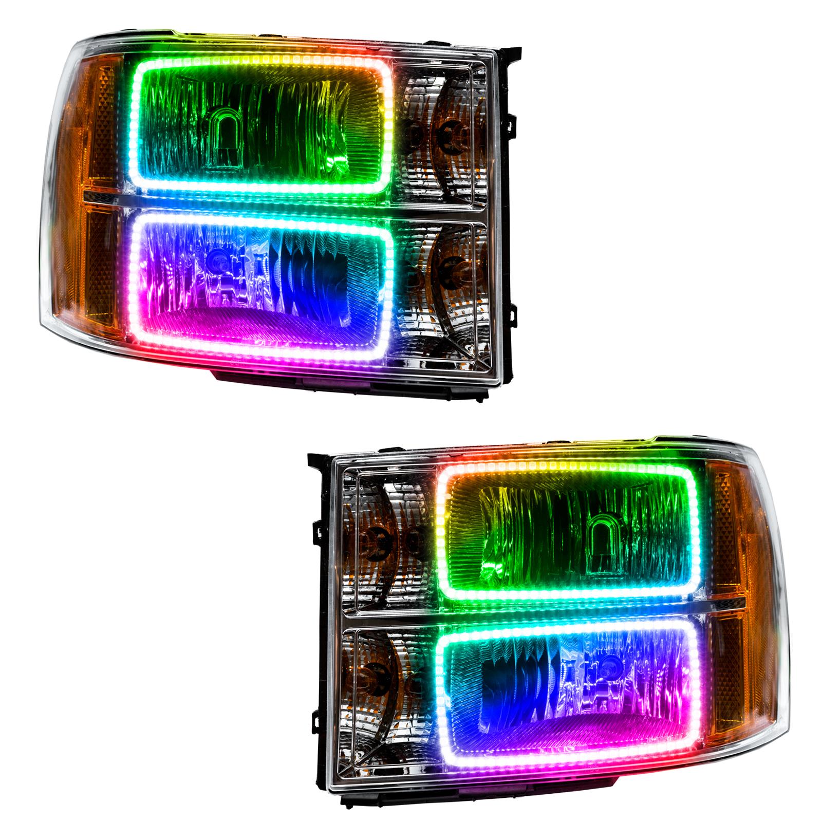 Oracle Lighting Smd Pre-Assembled Headlights, Square Ring Design, Colorshift - Simple - 7054-504