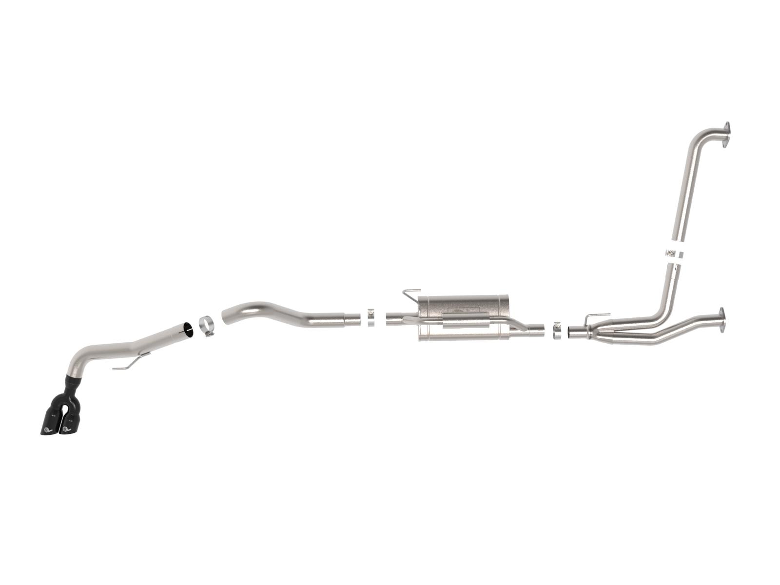 AFE Vulcan Series 2-1/2 IN to 3 IN Stainless Steel Cat-Back Exhaust w/ Black Tip (2022-2026 Frontier) - 49-36140-B