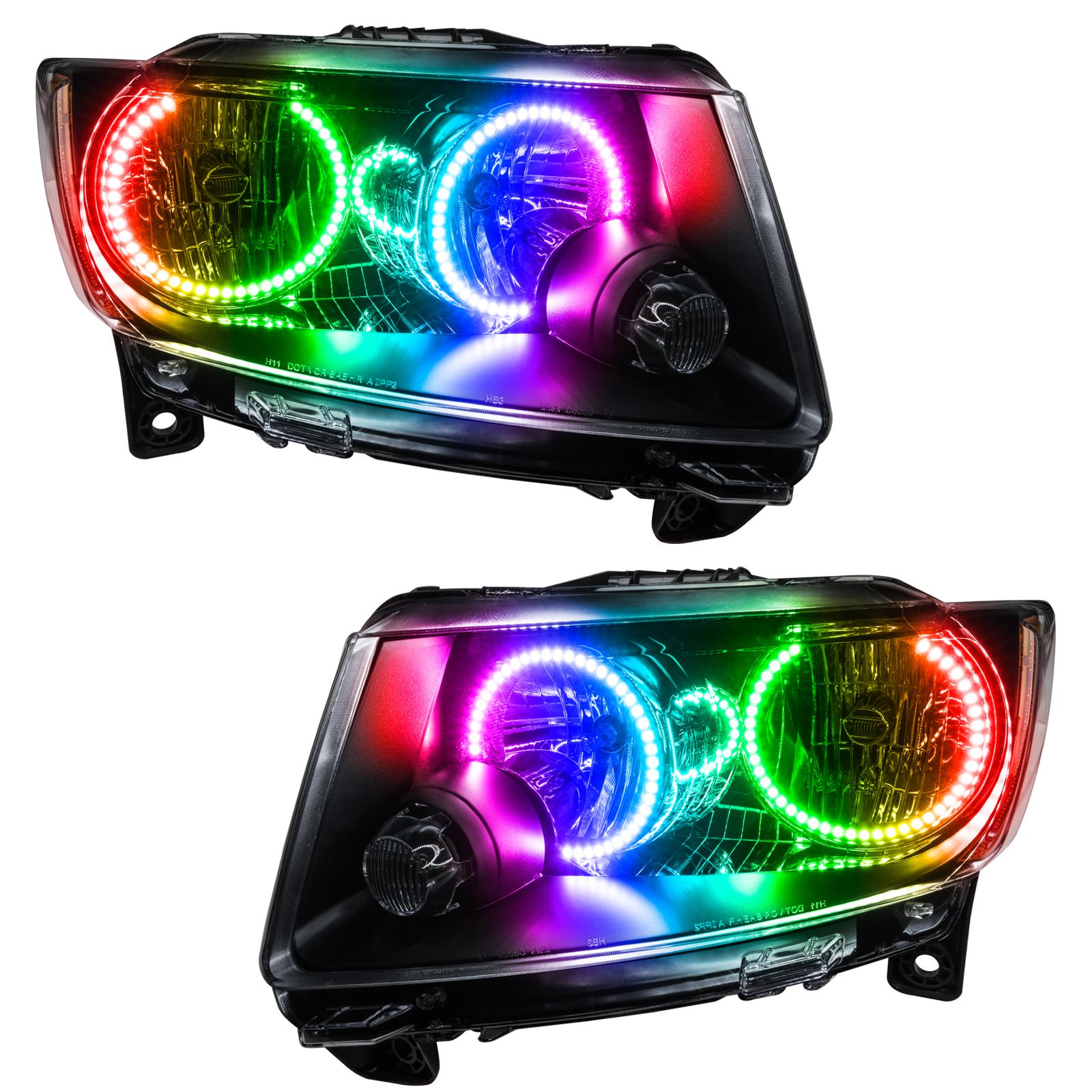 Oracle Lighting Smd Pre-Assembled Headlights, Non-Hid, Chrome Bezel, Colorshift 2.0 (2011-2013 Grand Cherokee) - 7070-333
