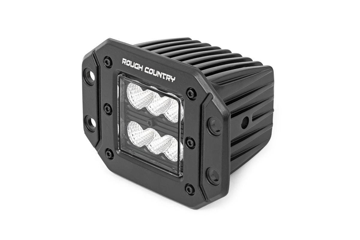 Rough Country 2-inch Flush Mount Black Series CREE LED Square Lights (Pair) - 70803BL