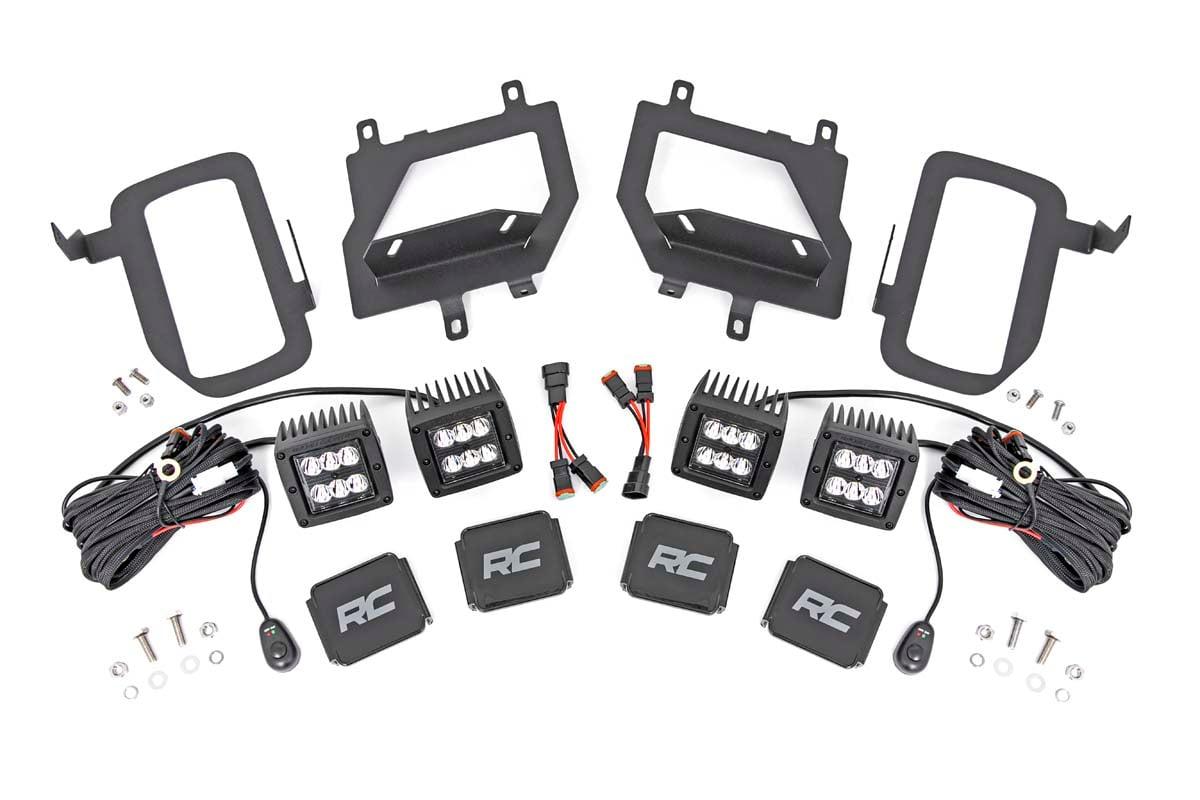 Rough Country Ford LED Fog Light Kit; Black Series w/ Spot Beam (15-17 F-150) - 70832