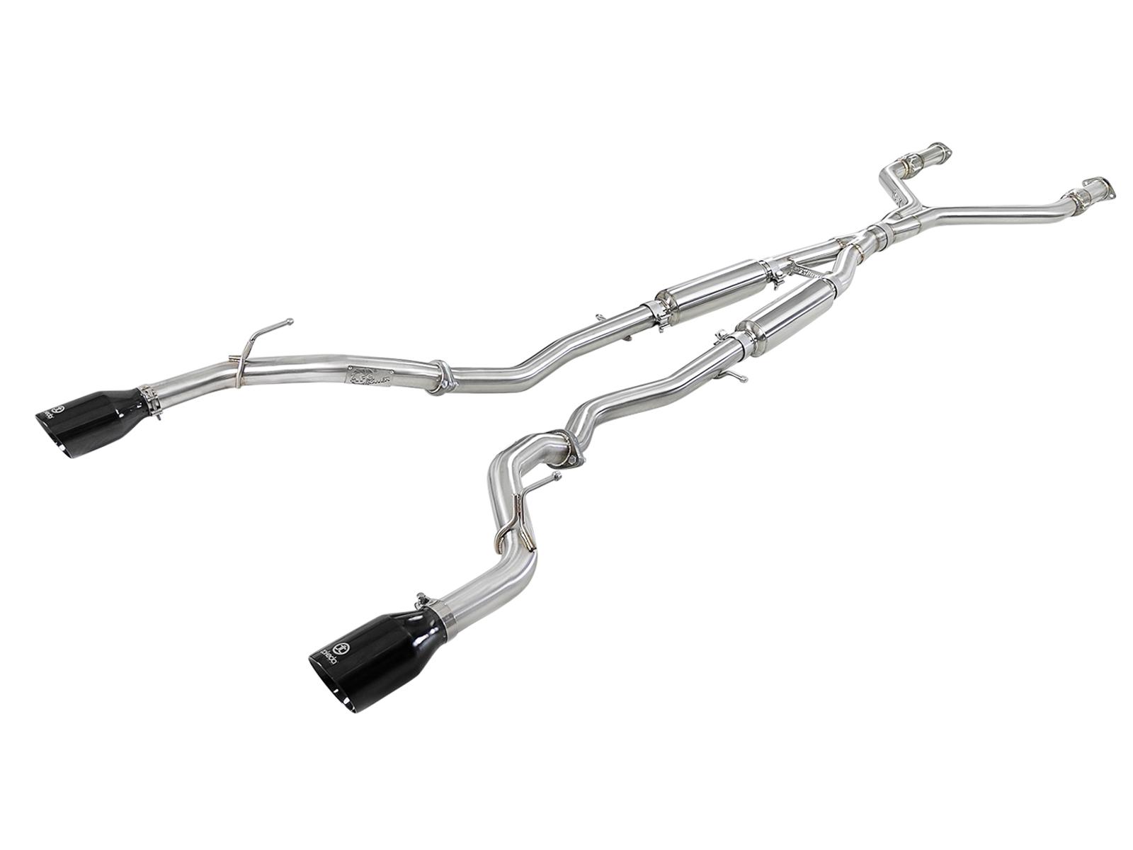 AFE Takeda Cat-Back Exhaust System w/ Black Tip (2016-2021 Q50) - 49-36132NM-B