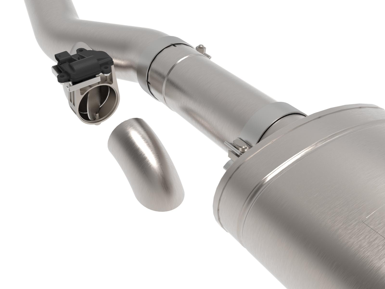 aFe XV 4" to Dual 3" 304 Stainless Steel Cat-Back Exhaust System w/ Cut Out (2019-2022 GM Silverado / Sierra 1500 V8-6.2L)- 49-34140