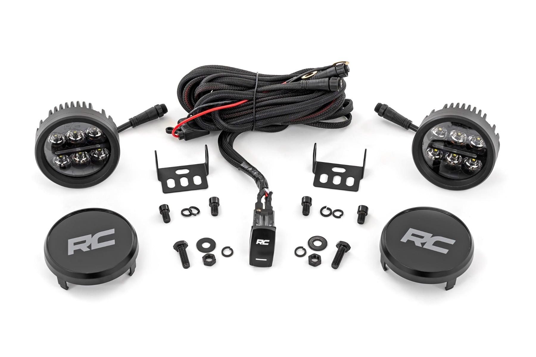Rough Country Black Series Round LED Light Pair 3.5 Inch Amber DRL - 70900A