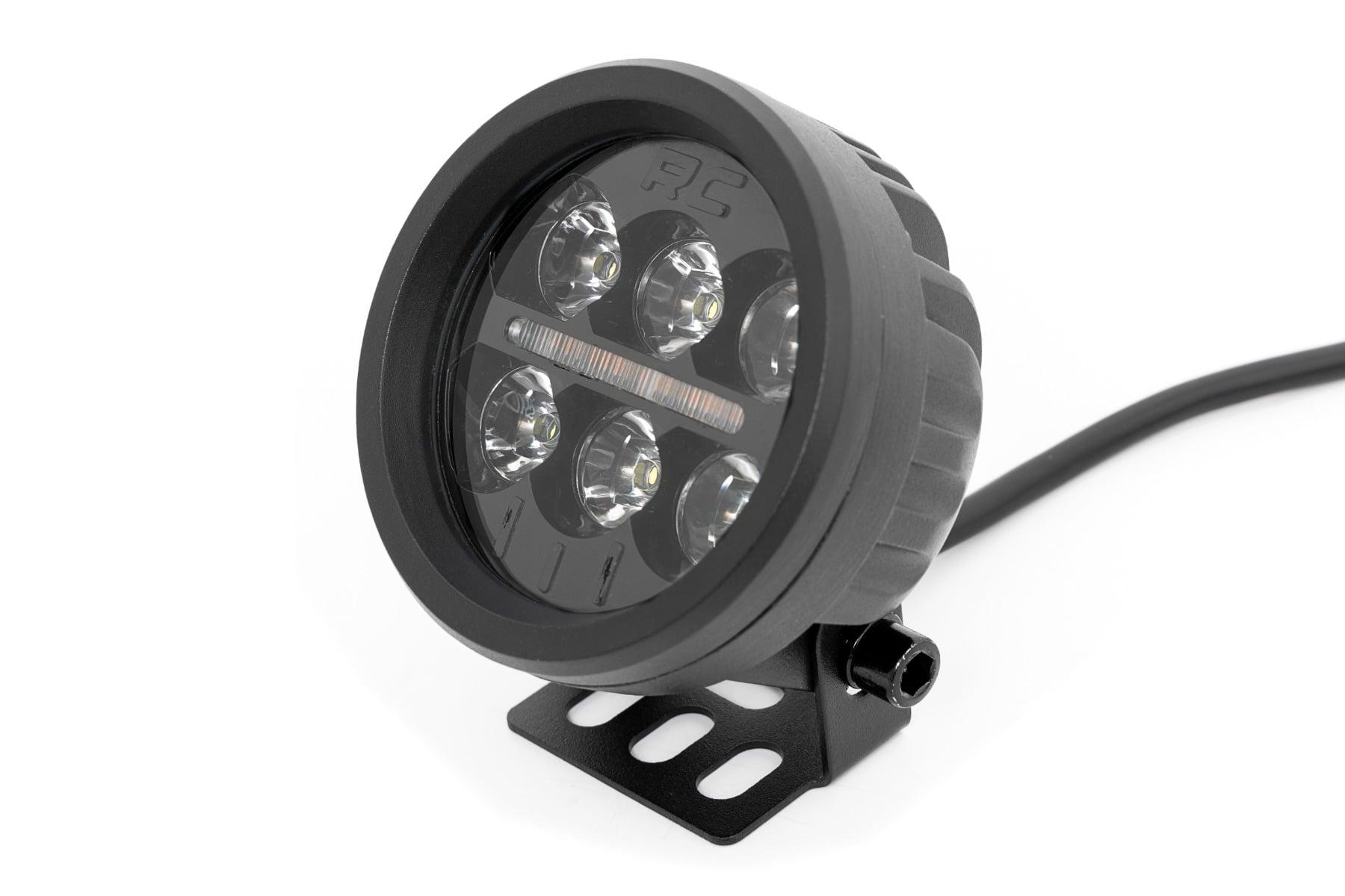 Rough Country Black Series Round LED Light Pair 3.5 Inch Amber DRL - 70900A