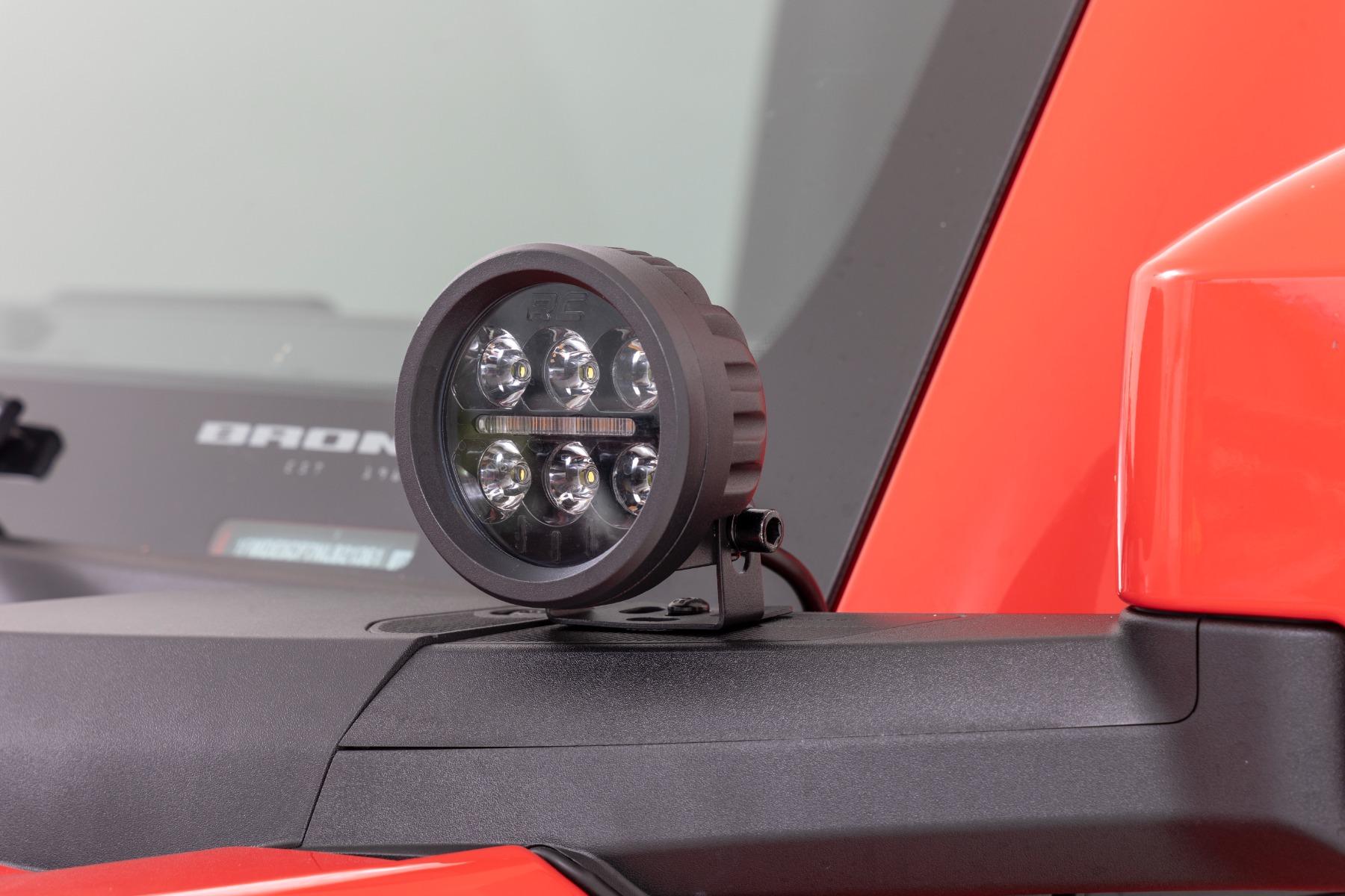 Rough Country Black Series Round LED Light Pair 3.5 Inch Amber DRL - 70900A