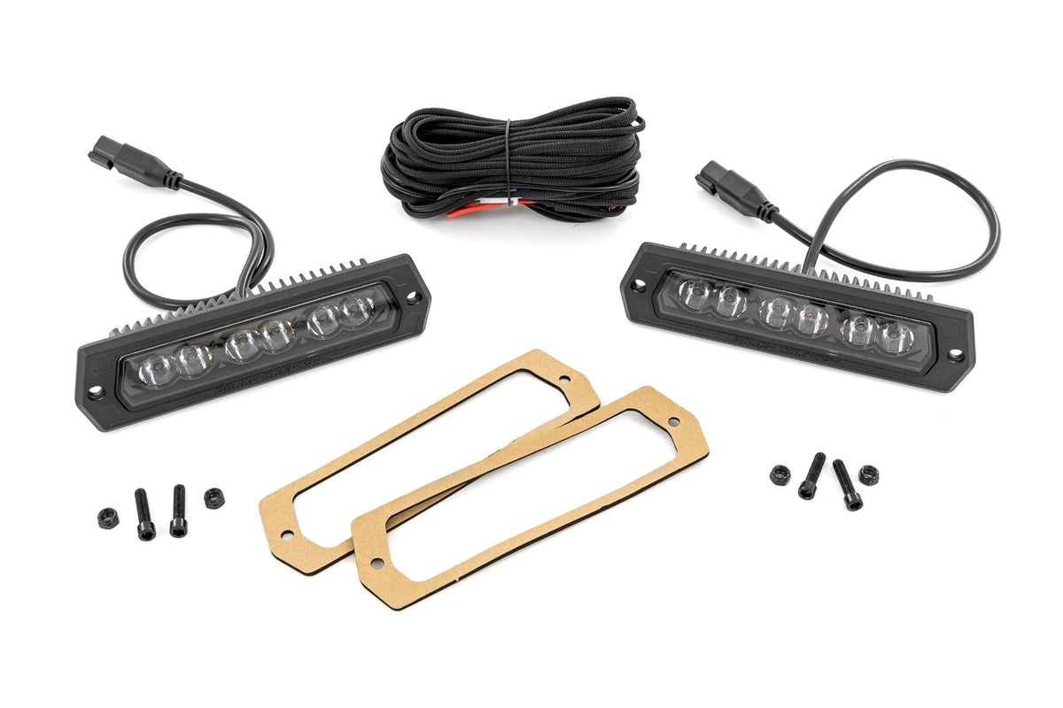 Rough Country 6 Inch Black Series LED Lights Flush Mount Pair - 70916BL
