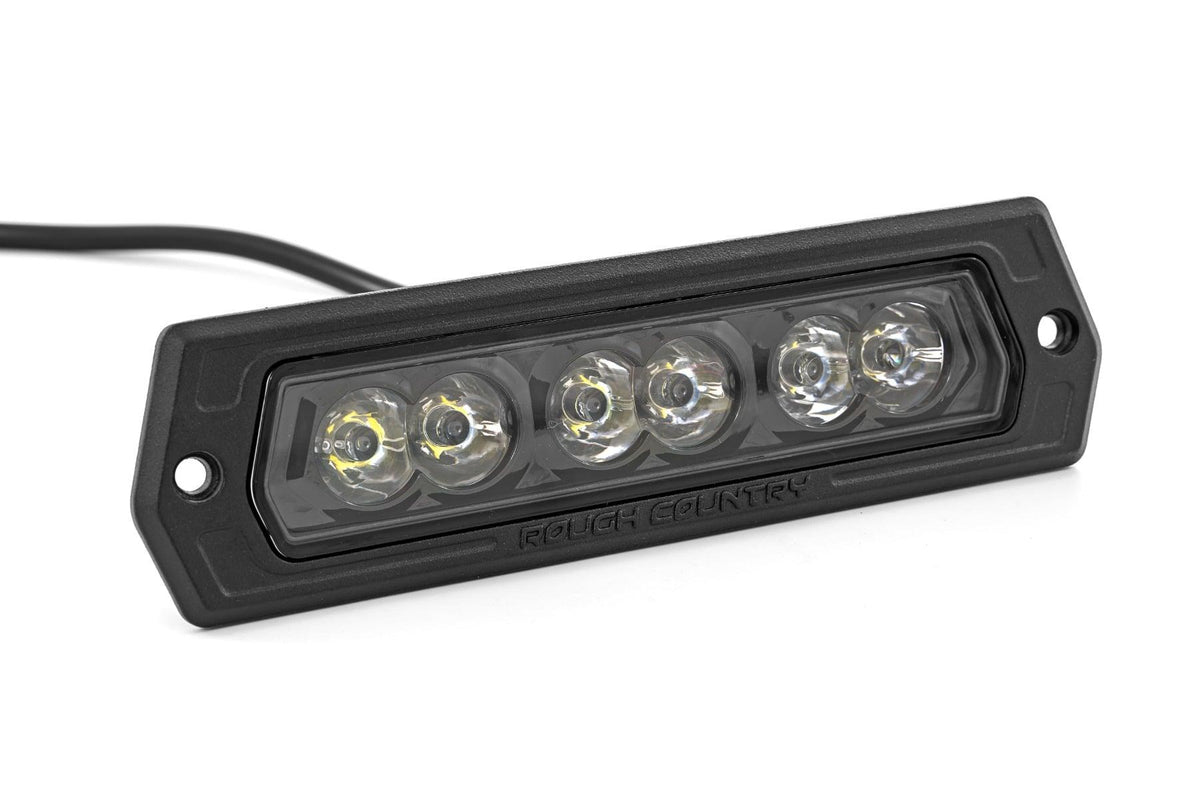 Rough Country 6 Inch Black Series LED Lights Flush Mount Pair - 70916BL