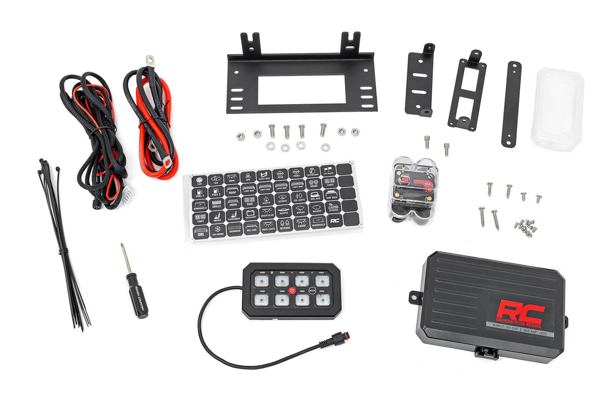 Rough Country 8 Gang Switch Panel Bluetooth RGB Backlit Buttons Multifunction Modes - 70975
