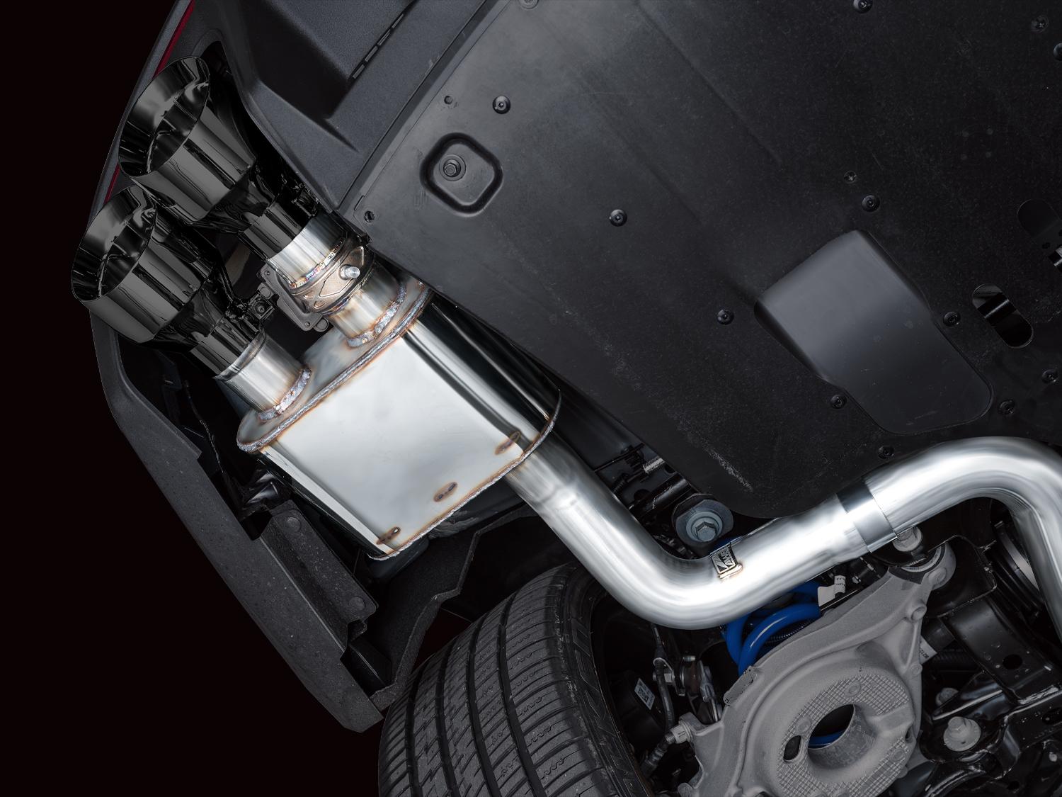 AWE SwitchPath Catback Exhaust - Quad Diamond Black Tips (2024-2026 Mustang Dark Horse) - 3025-43375