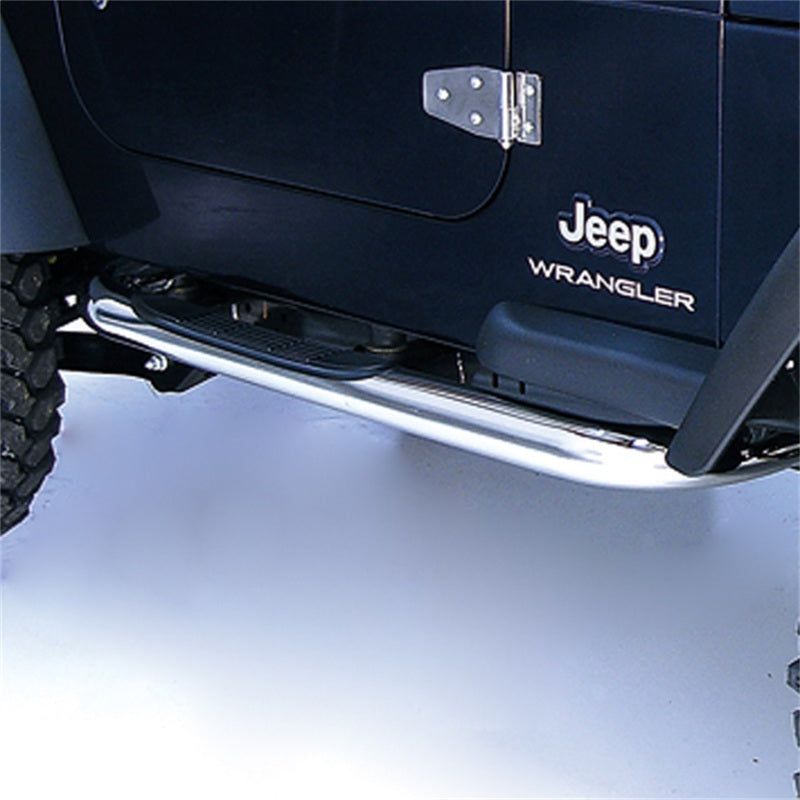 Rugged Ridge Tube Side Step Kit Round 3 Inch Stainless Steel; 97-06 Wrangler Tj - 11593.04