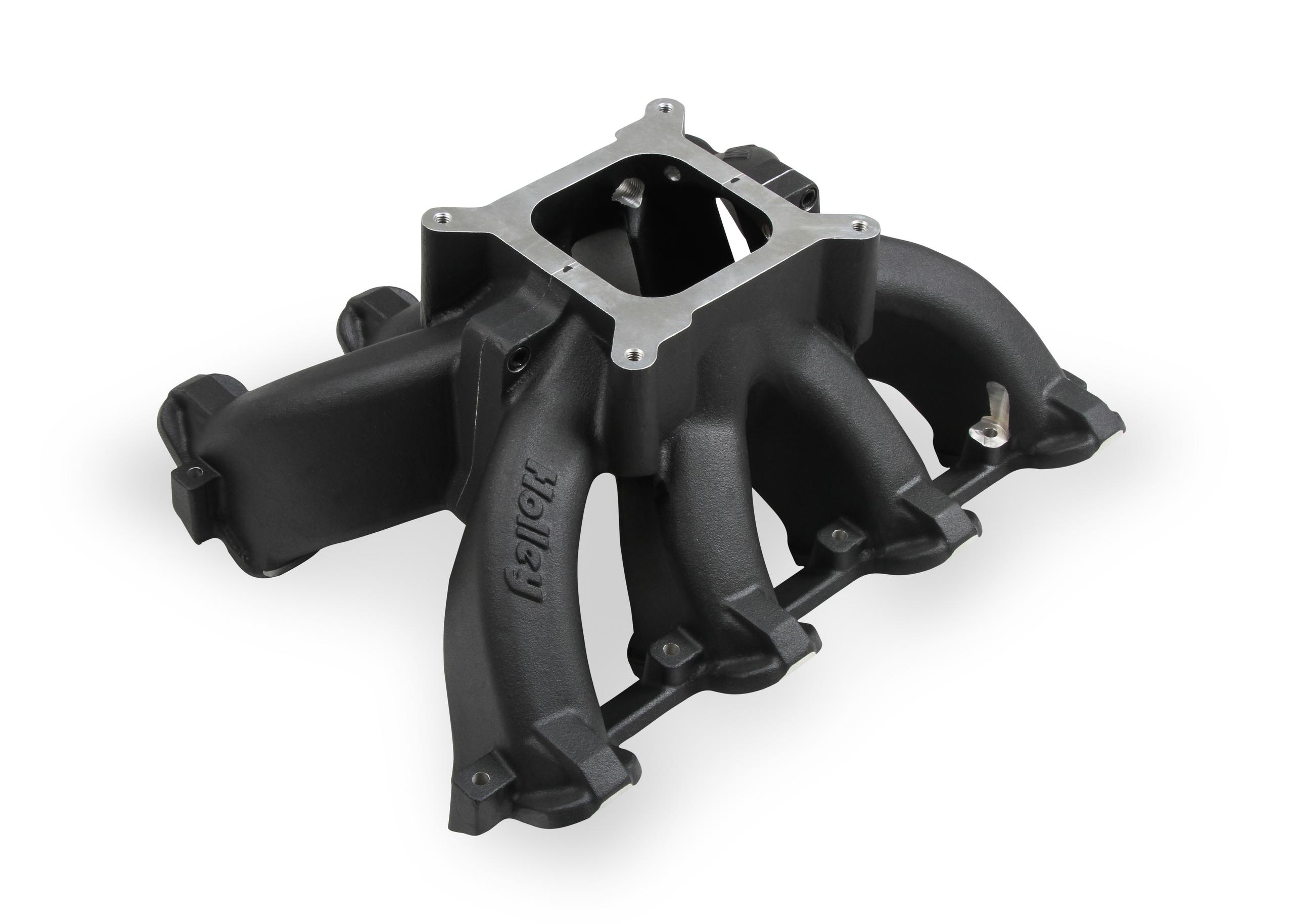 Holley Single Plane Split-Design Race Intake Manifold- GM LS1/LS2/LS6- Black.  - 300-256BK