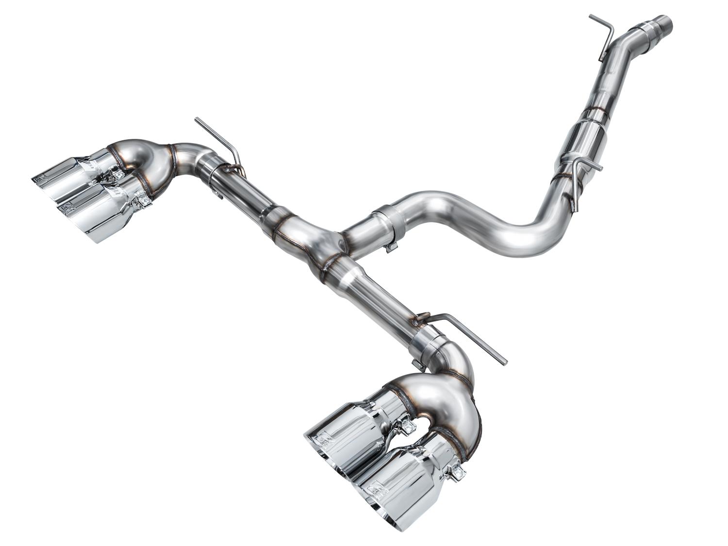 AWE Track Edition Exhaust for Volkswagen MK8 Golf R - Chrome Silver Tips - 3020-42658