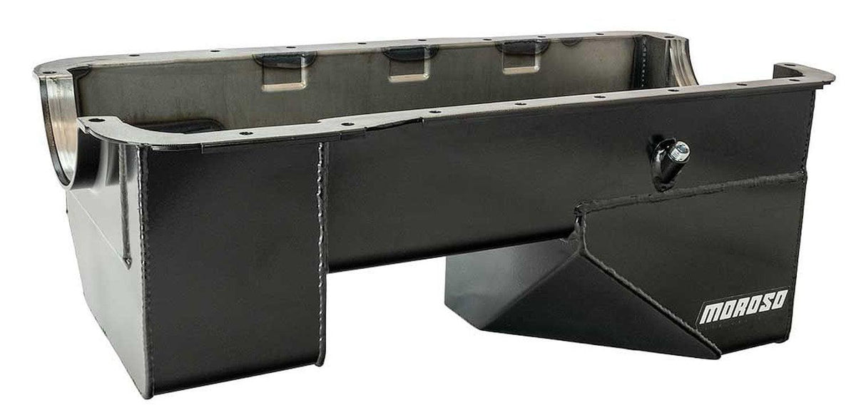 Moroso Oil Pan, Ford 289 302, 66-77 Bronco, Billet End Seals, 9 In. Deep, Rear Sump - 20542