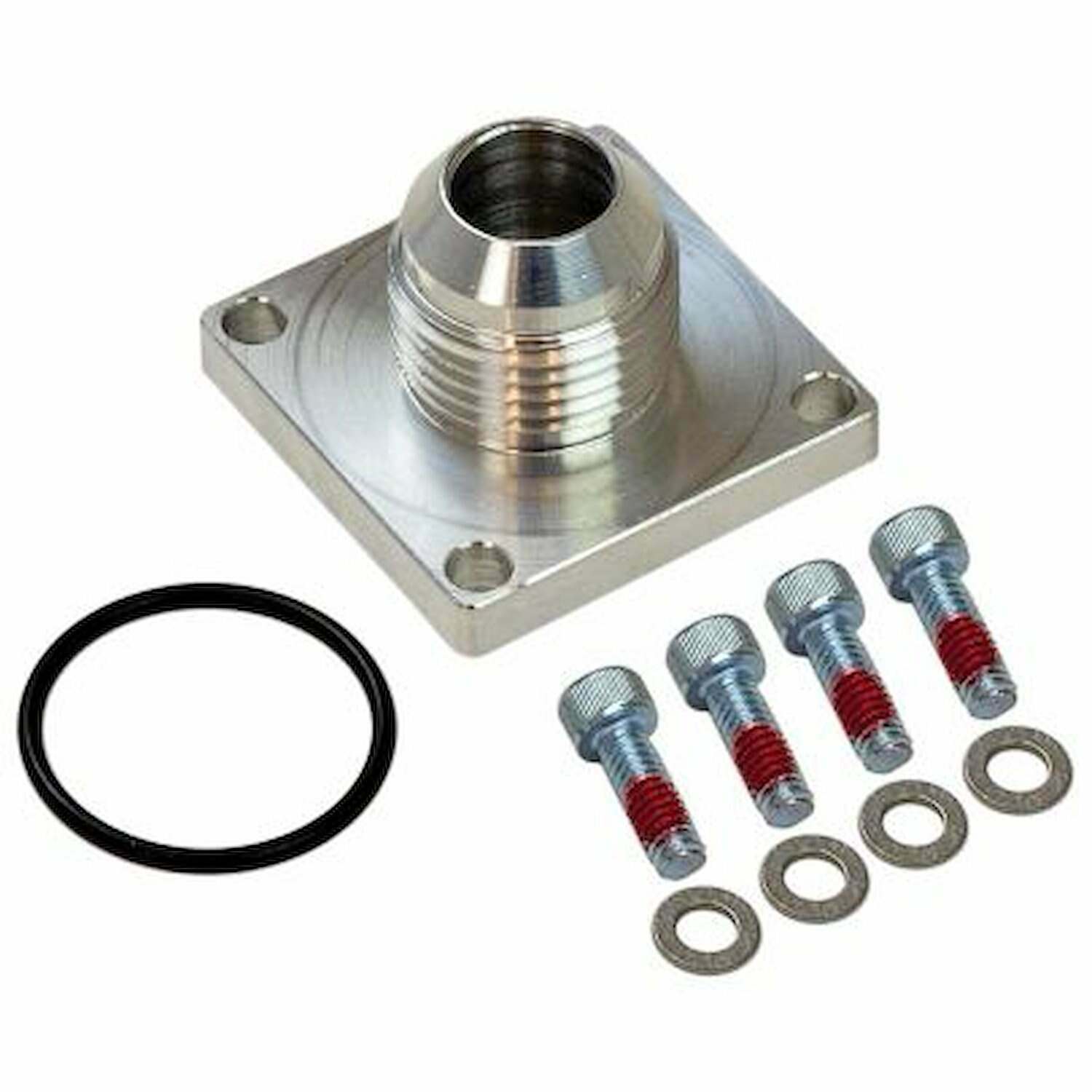 Moroso FITTING, DRY SUMP, SQUARE BASE, -10AN MALE, 4-BOLT SQUARE FLANGE - 22750