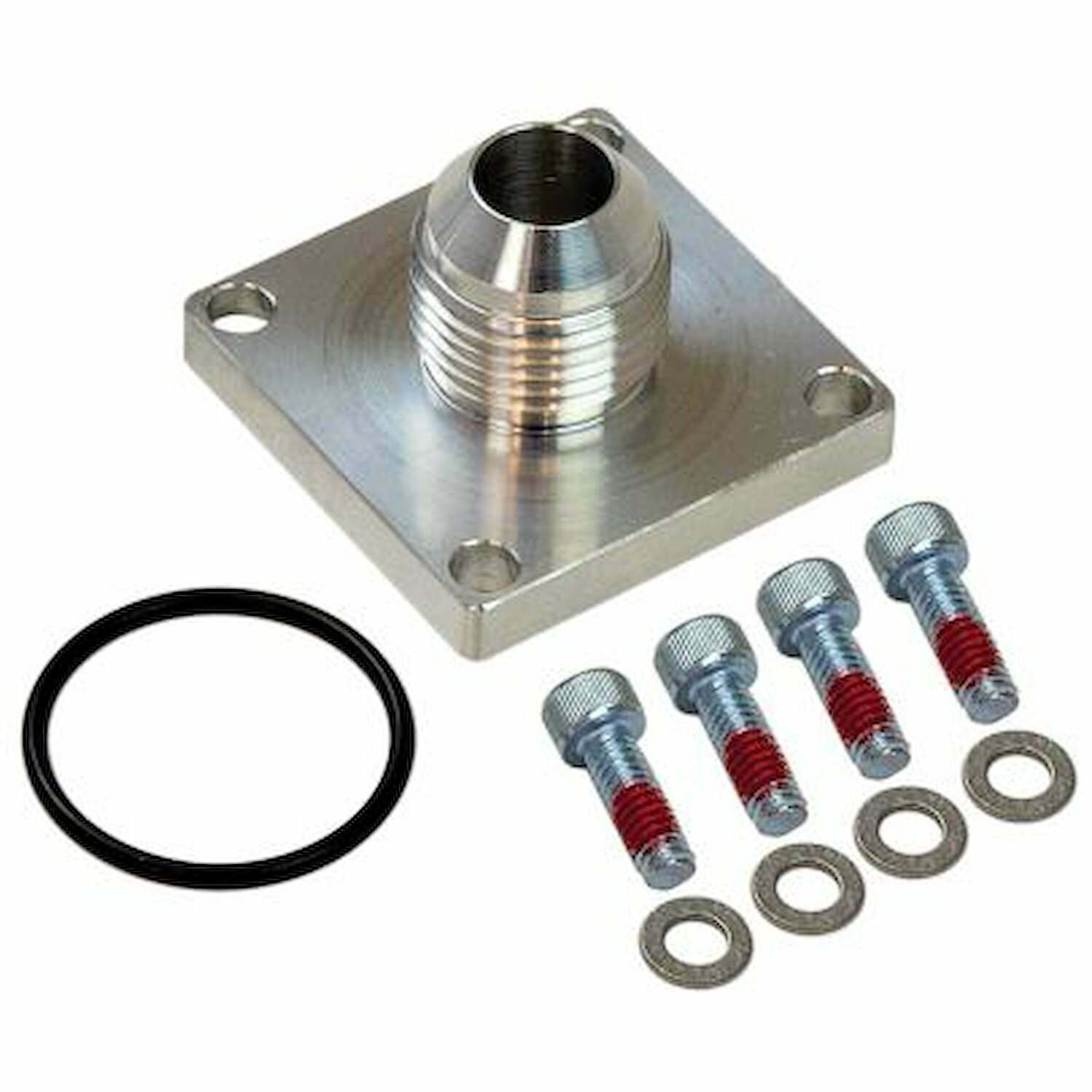 Moroso FITTING, DRY SUMP, SQUARE BASE, -8AN MALE, 4-BOLT SQUARE FLANGE - 22751