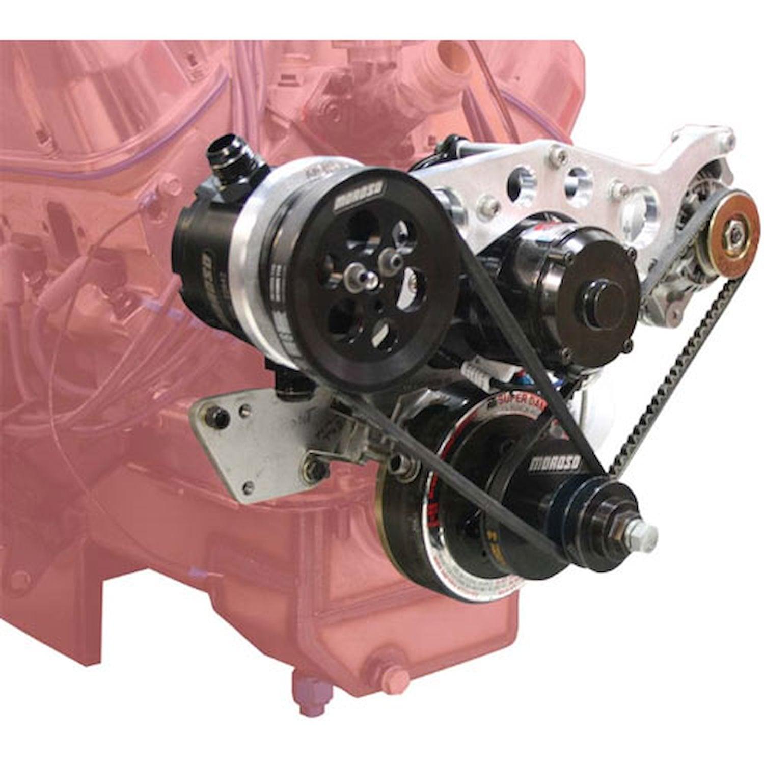 Moroso Mounting Bracket, 93Mm Alternator, Vacuum Pump,  Csr Late Design Sbf Electric Water Pump - 63824