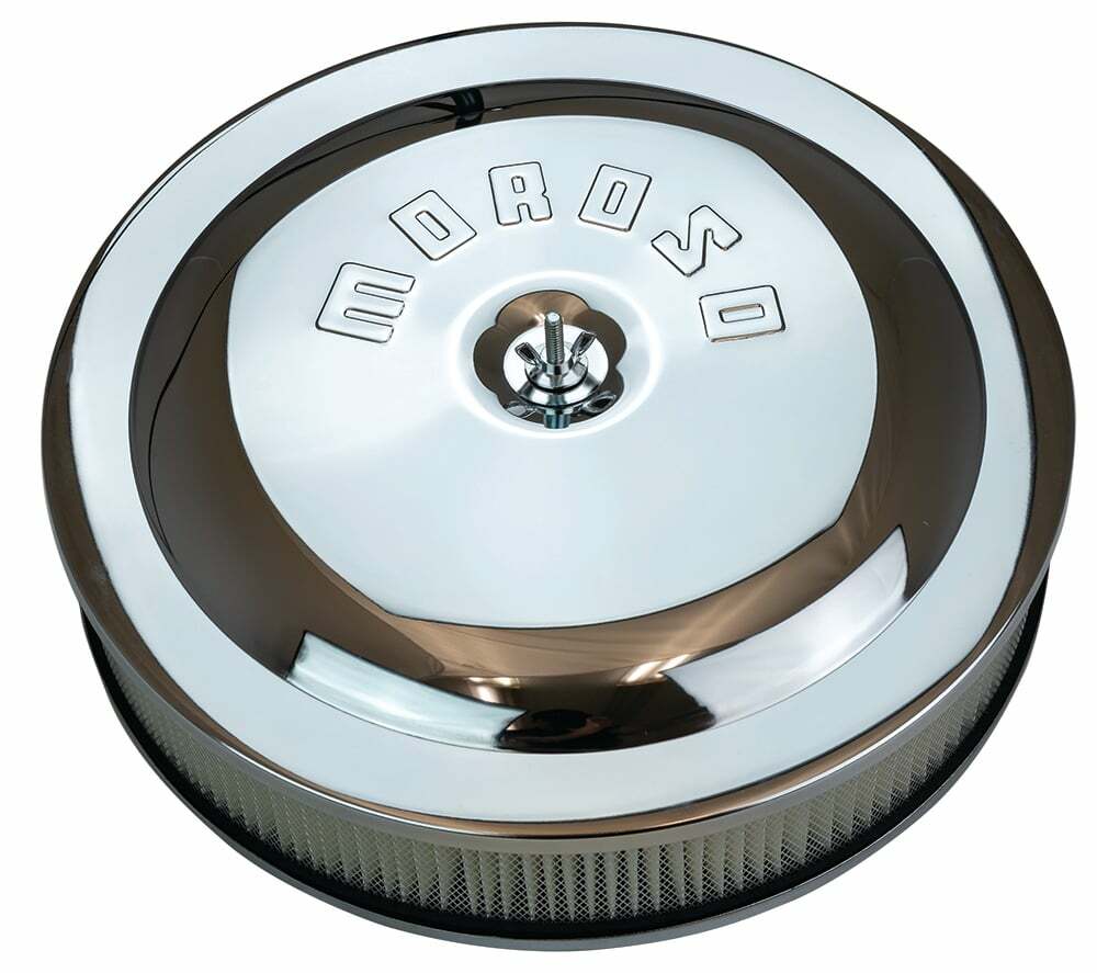Moroso Air Cleaner Kit, 14 In. X 3 In., Steel, Chrome - 65910