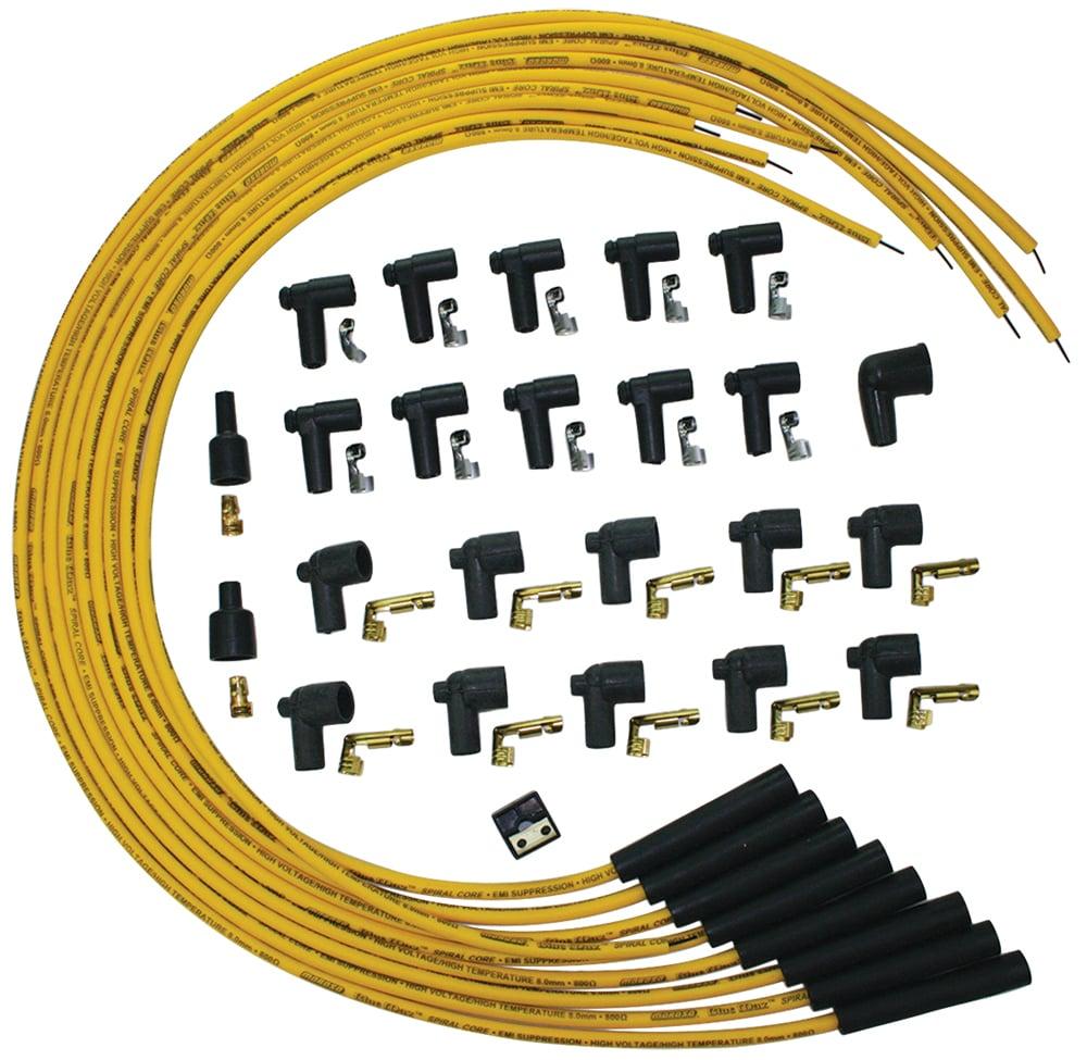 Moroso Ignition Wire Set, Blue Max, Universal, Yellow, Straight - 73216