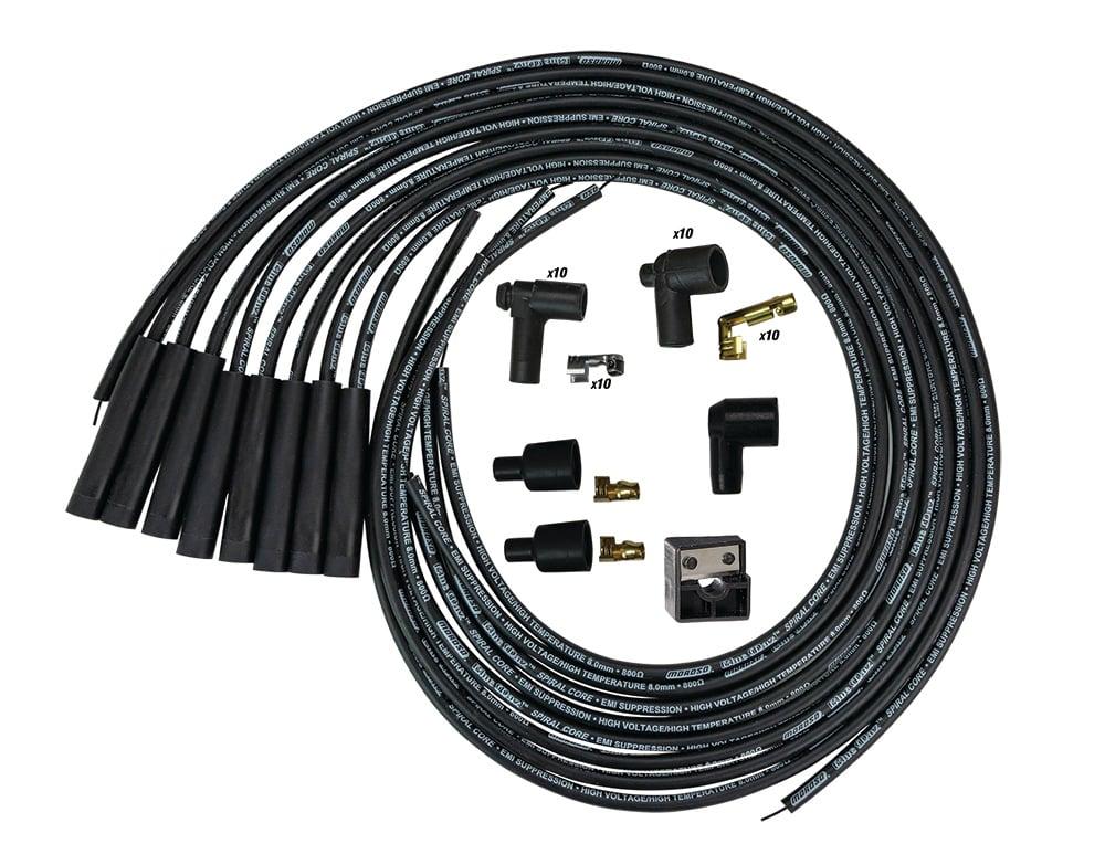 Moroso Ignition Wire Set, Blue Max, Universal, Black, Straight - 73232