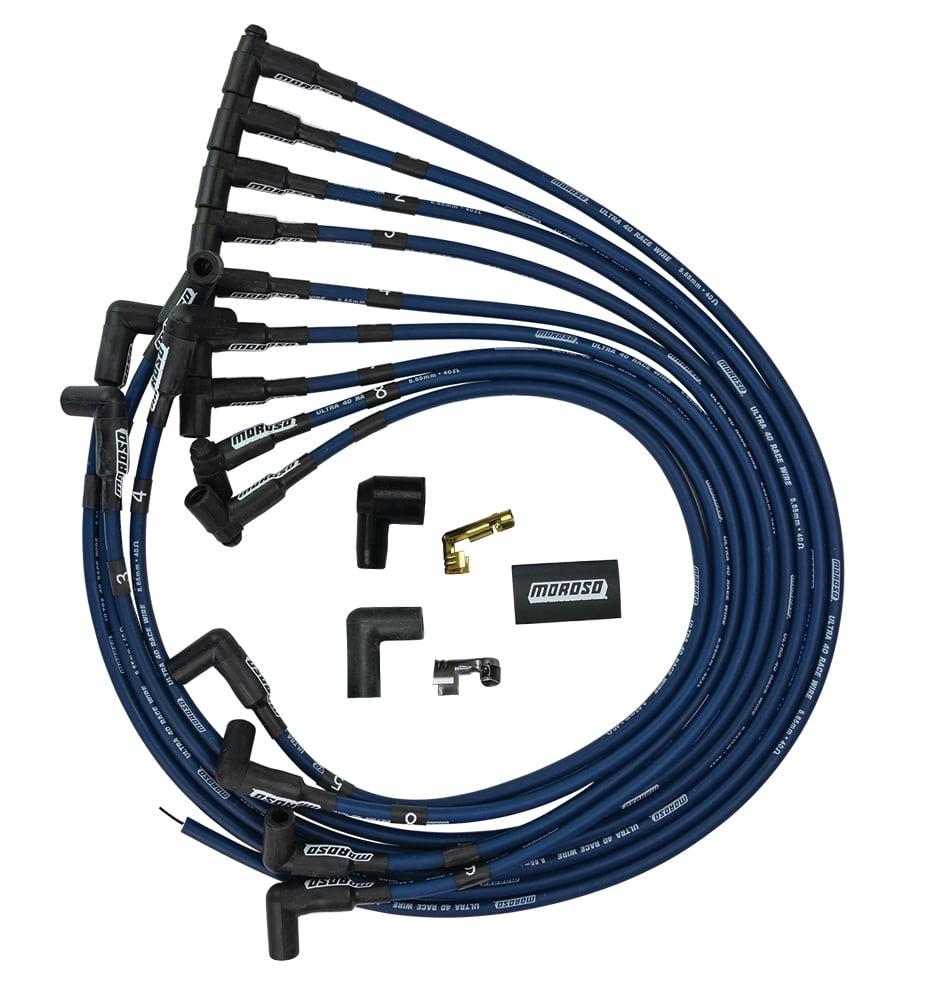 Moroso Ignition Wire Set, Ultra 40, Unsleeved, Sbc, Hei, Blue - 73666